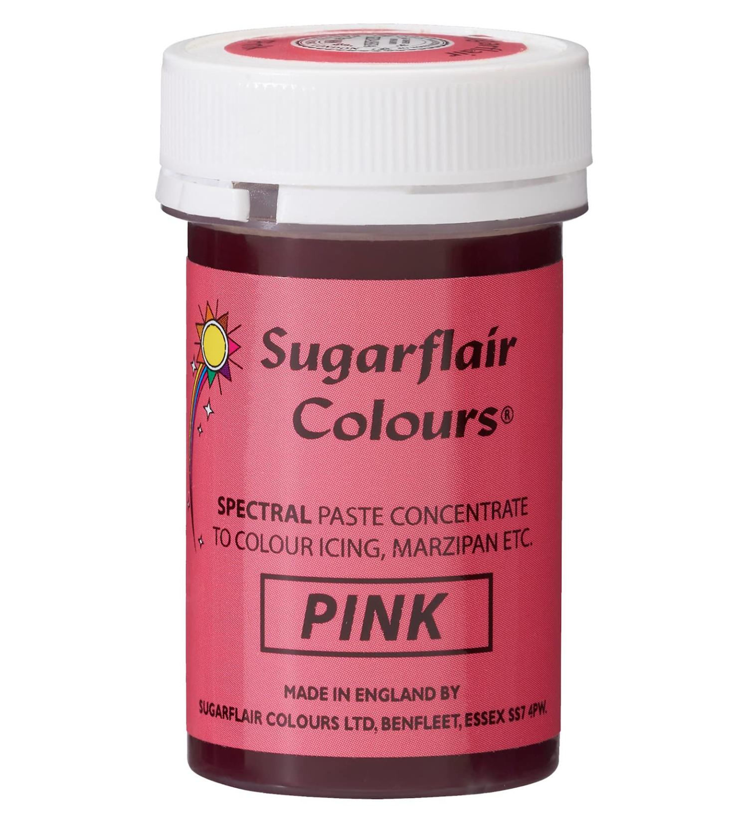 Sugarflair Pink Spectral Food Colouring Paste Highly Concentrated for Use with Sugar Pastes Buttercream Royal Icing or Cake Mix Vibrant Colour Dye - 25g
