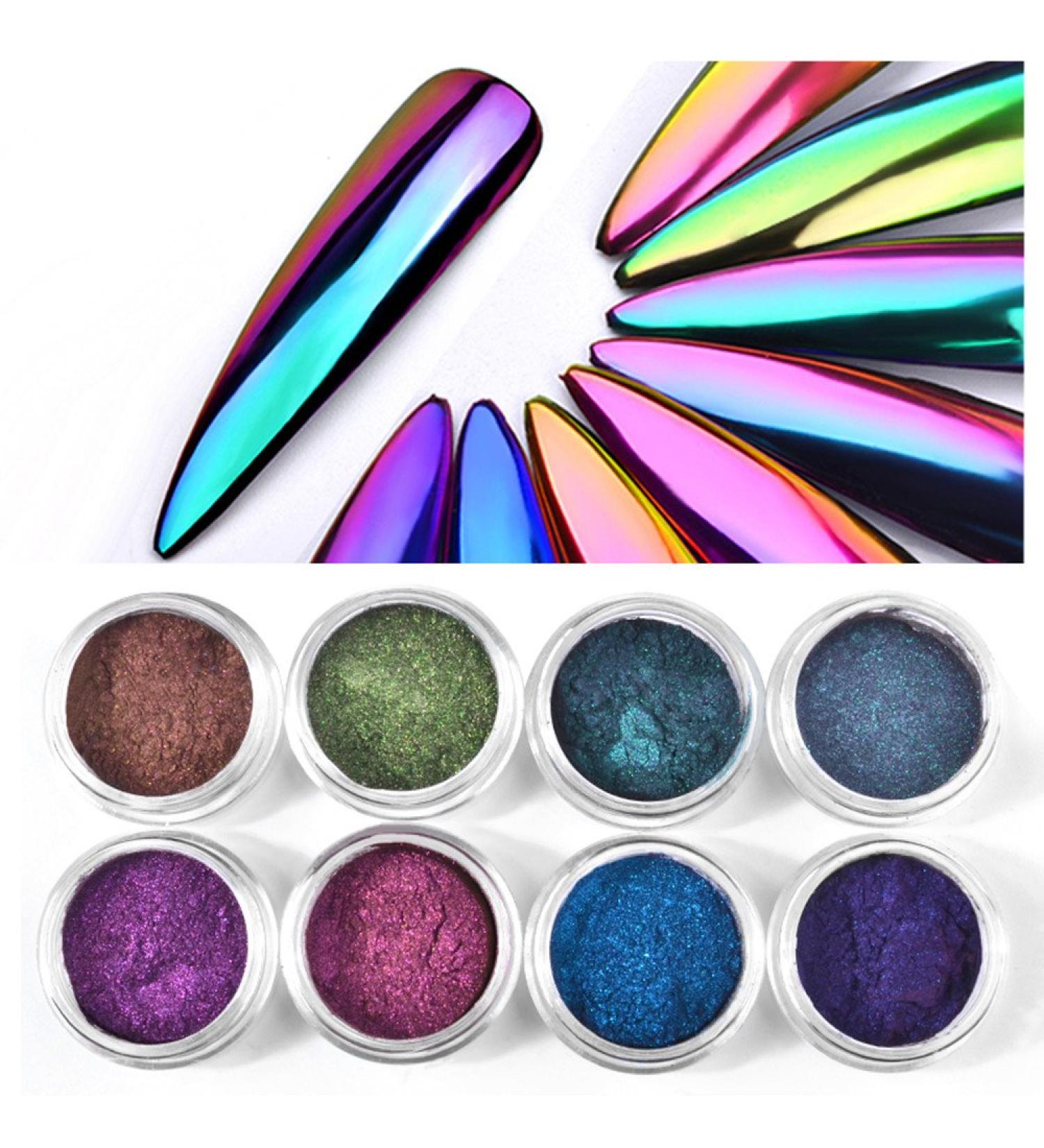 Chrome Nail Powder Set - Shinning Mirror Glitter Pigment for Nails (8 Boxes) - Buy Online on SooperMarket.com