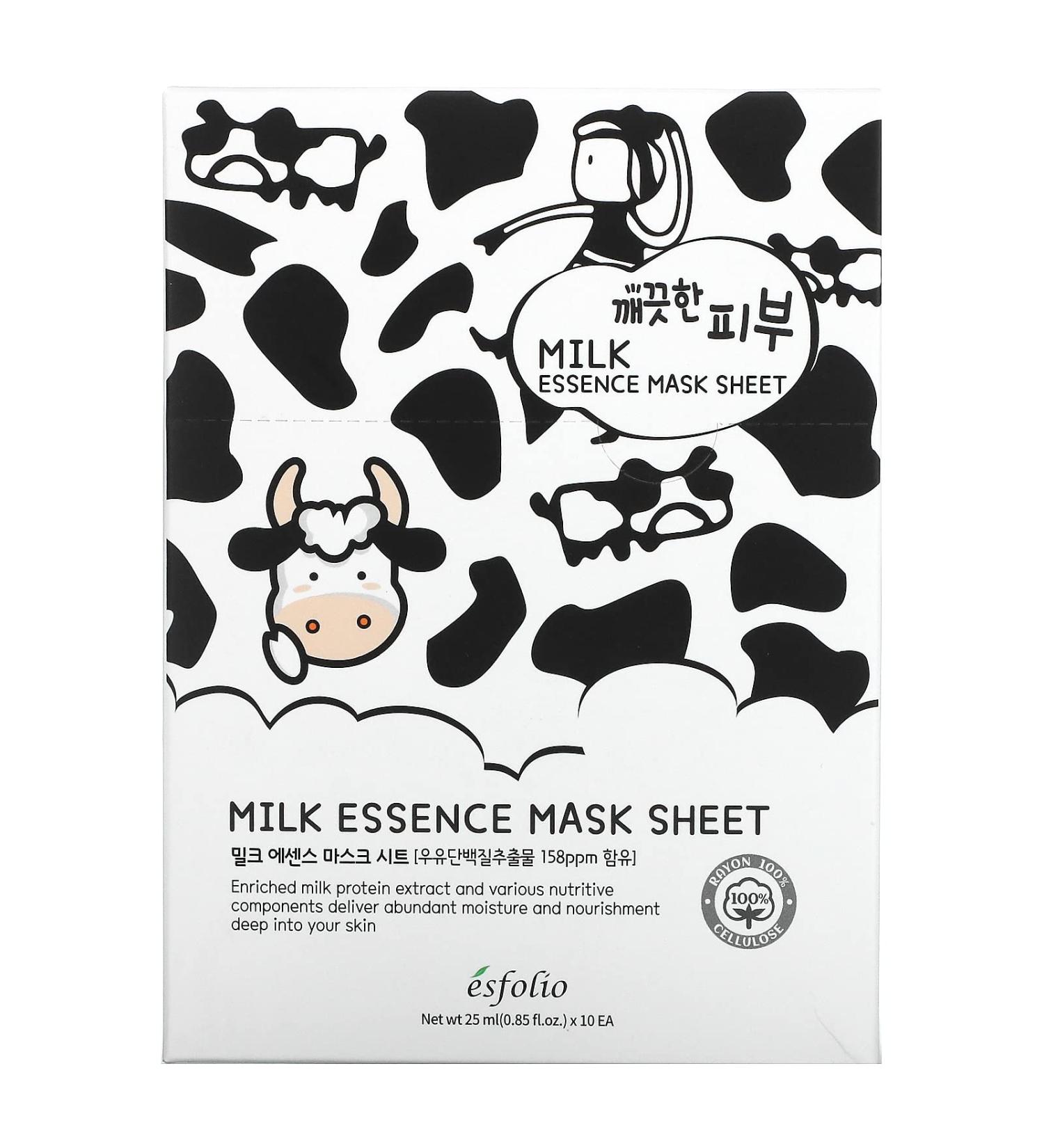 Esfolio Pure Skin Milk Essence Sheet Masks (10 Masks) - Buy Online on SooperMarket.com