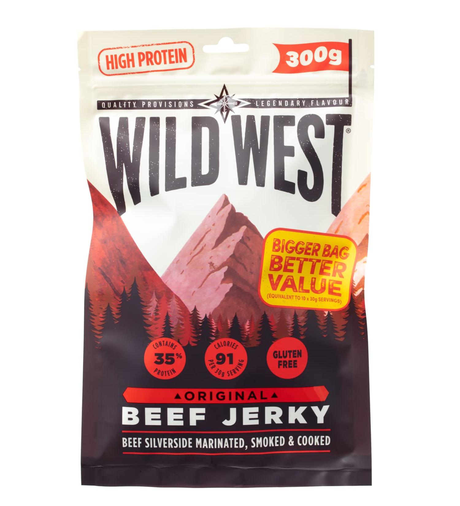 Wild West Beef Jerky 300g Original Beef Beef Jerky high Protein Dried Meat Protein Snack 1 Pack