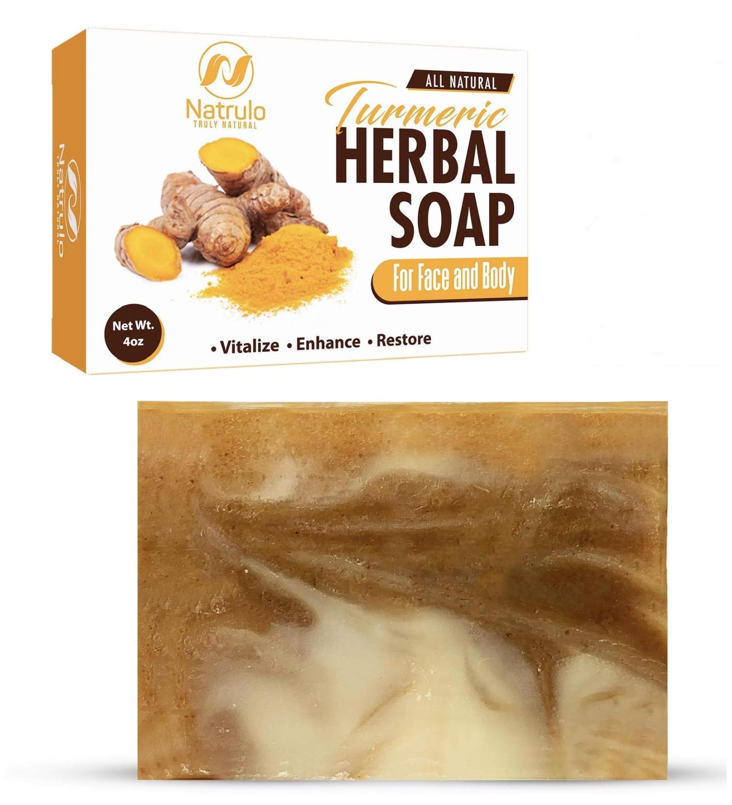 Turmeric Soap Bar for Acne, Dark Spots & Brightening - Hydrating Face & Body Cleanser - USA Made Skin Brightening Treatment 4oz - Buy Online on SooperMarket.com