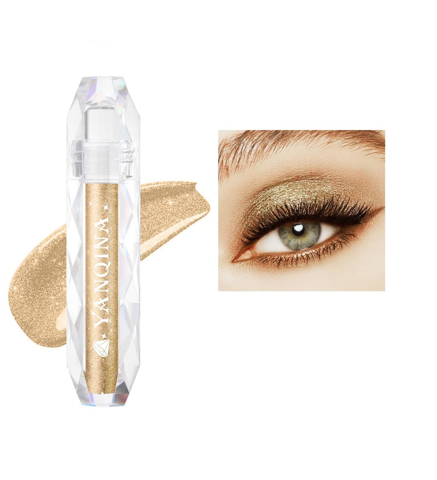 Buy Glitter Liquid Eyeshadow - Diamond Sequins Waterproof Highlighter Long-Lasting Eye Makeup in Brown - Shop Internationally - Buy Online on SooperMarket.com