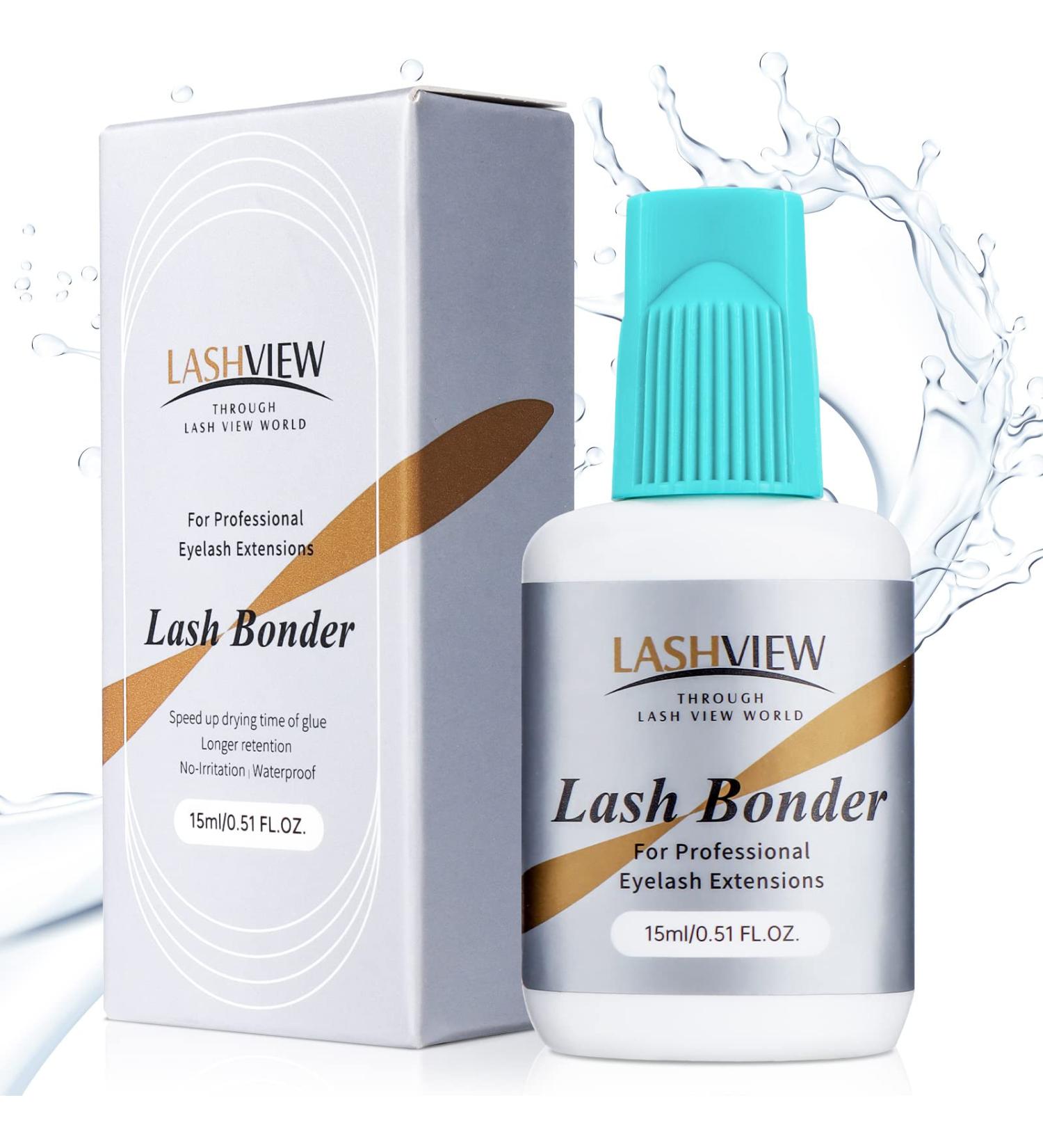 LASHVIEW Lash Bonder for Eyelash Extensions - Accelerator Glue Sealer for Longer Retention - Water Oil Proof - Increase Lash Adhesion by 30% - 15ml - Buy Online on SooperMarket.com