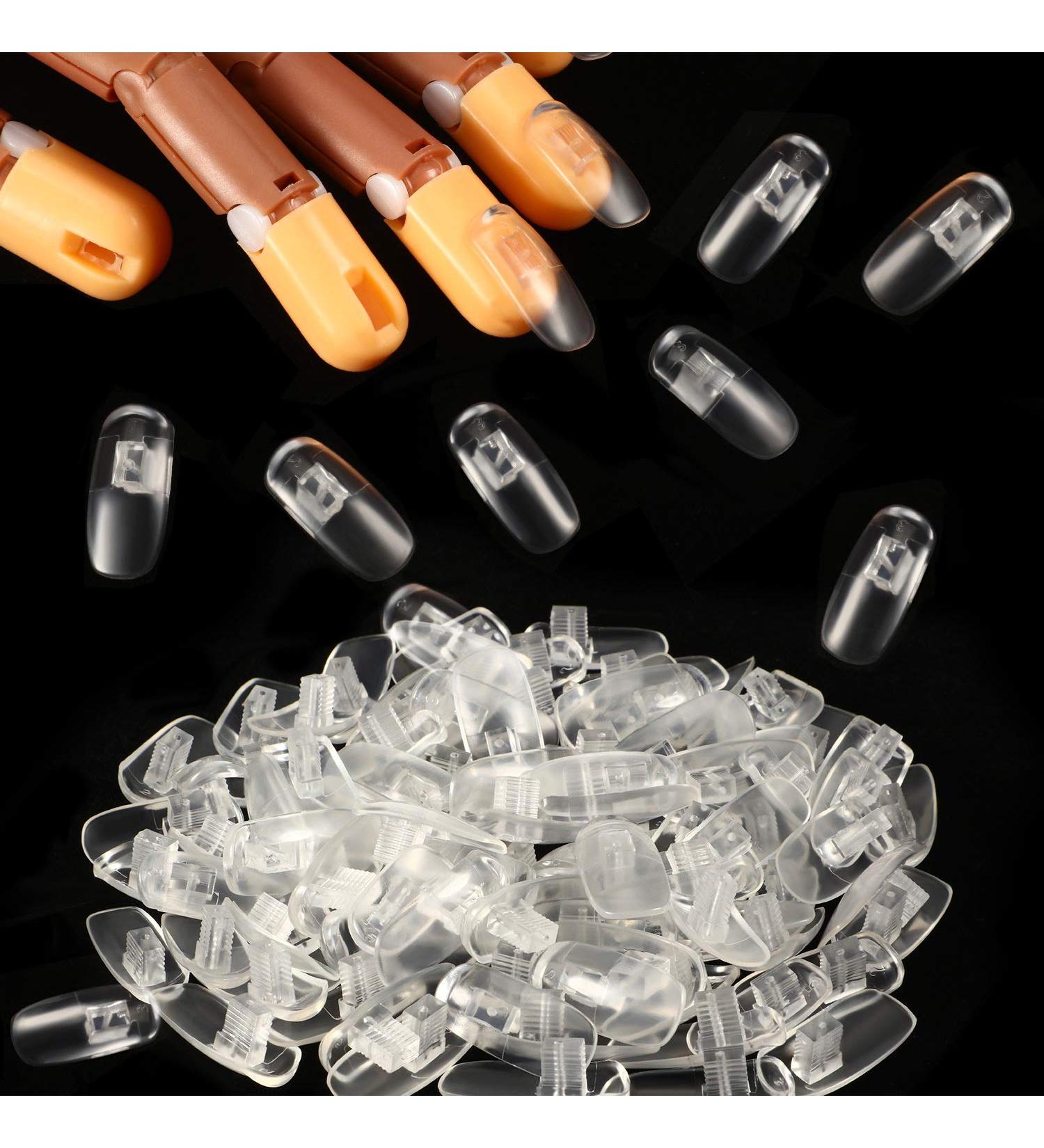 300-Piece Clear False Nail Tips Set for DIY Manicure Training | Removable Fake Nails Display for Practice and Training - Buy Online on SooperMarket.com
