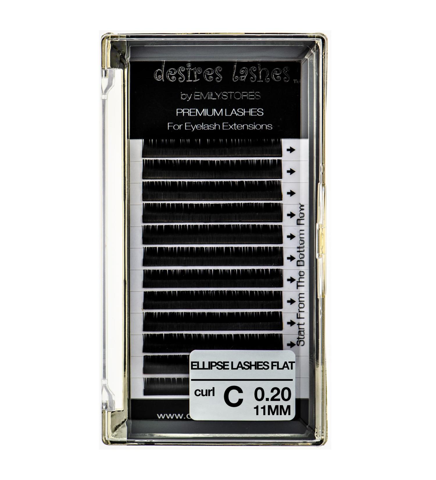 Shop DESIRES LASHES by EMILYSTORES - Ellipse Eyelashes 0.20mm Thickness C Curl 11mm Flat Extensions for Soft Volume Eyelash Extensions - International Shipping - Buy Online on SooperMarket.com