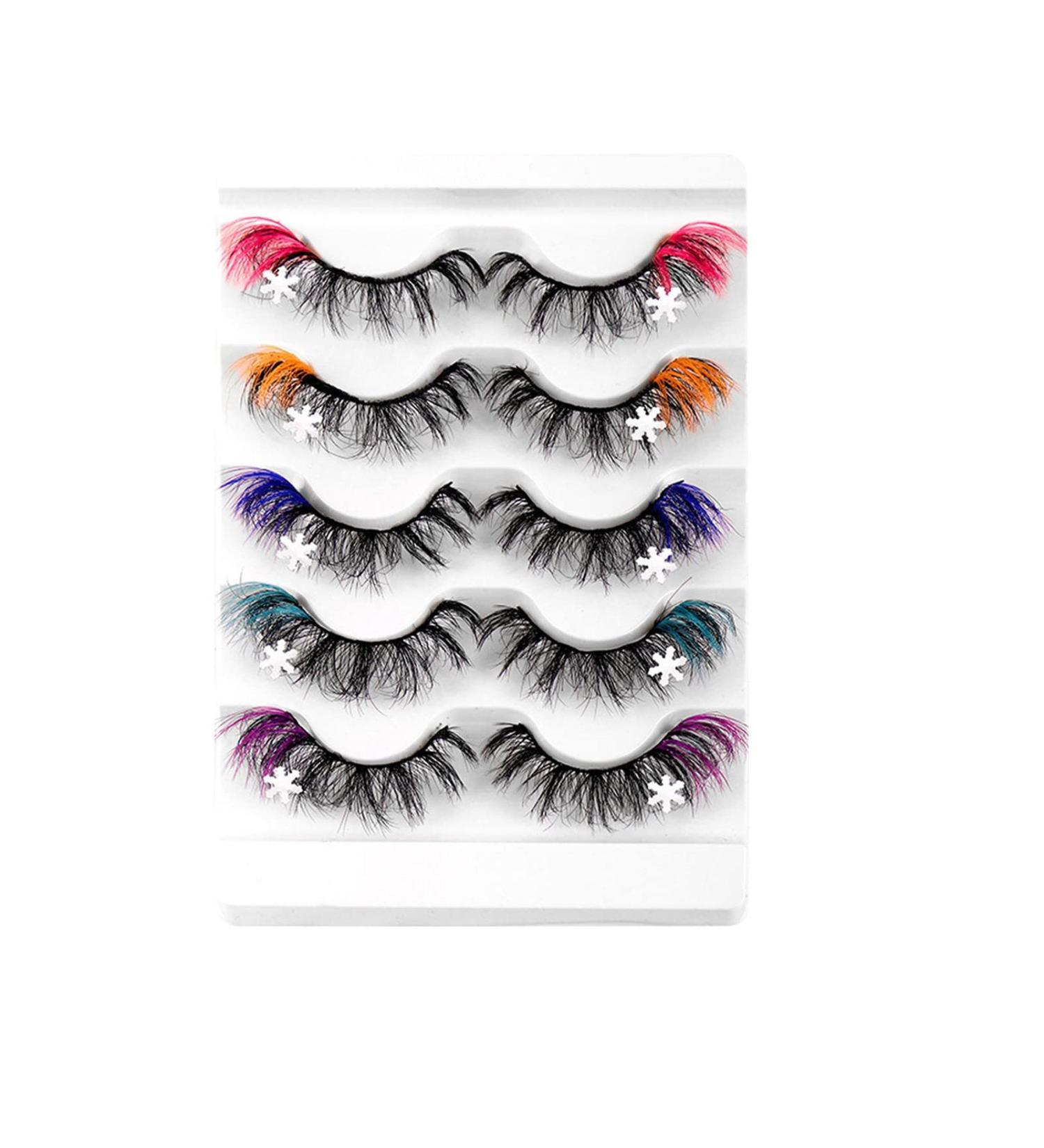 Eyelashes 25 Mm Bulk Snowflake False Eyelashes 8D Curly Natural Thick Color High Imitation Mink Eyelashes Lashes Short A One Size - Buy Online on SooperMarket.com