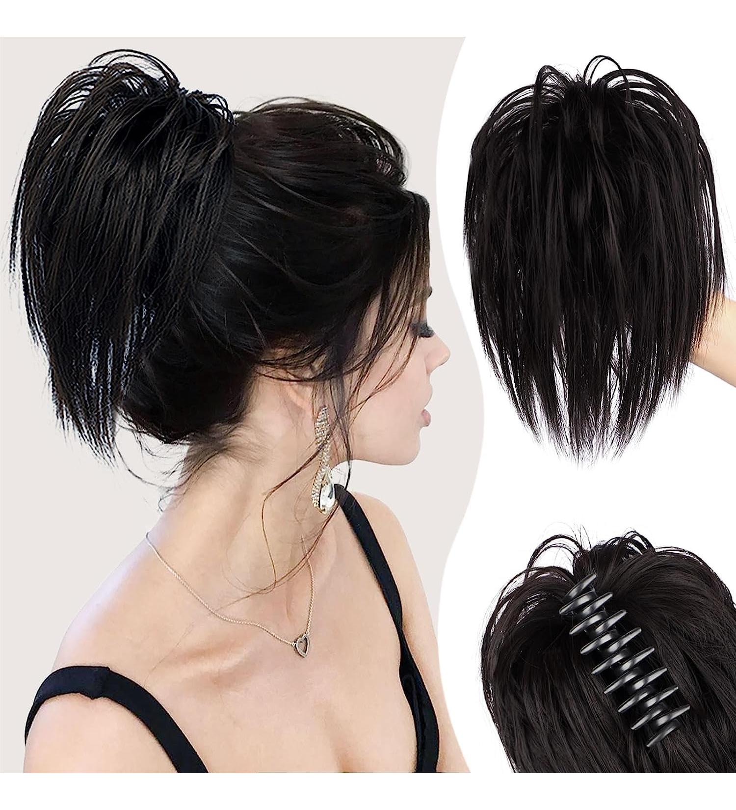 PORSMEER Claw Clip Ponytail Hair Extension - Dark Brown 10 Inch - Buy Online on SooperMarket.com