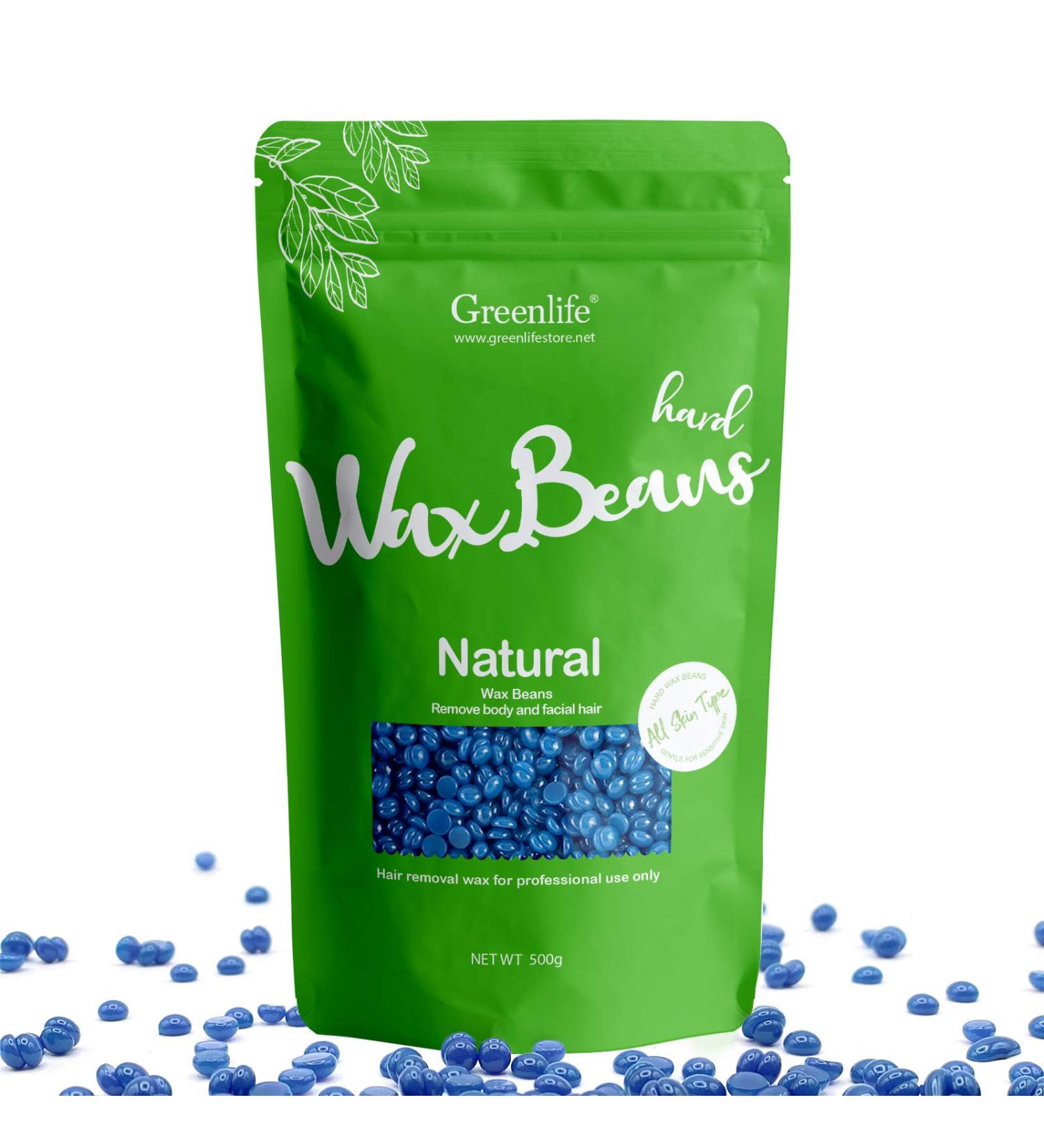 GreenLife 17.6oz/1.10lb/500g Hard Wax Beads Hard Wax Beans Hair Removal Painless Waxing Bean Home wax Kit for Facial Legs Arms Body Bikini Brazilian Pearl Depilatory Hot Waxs for Women and Men (Chamomile) - Buy Online on SooperMarket.com