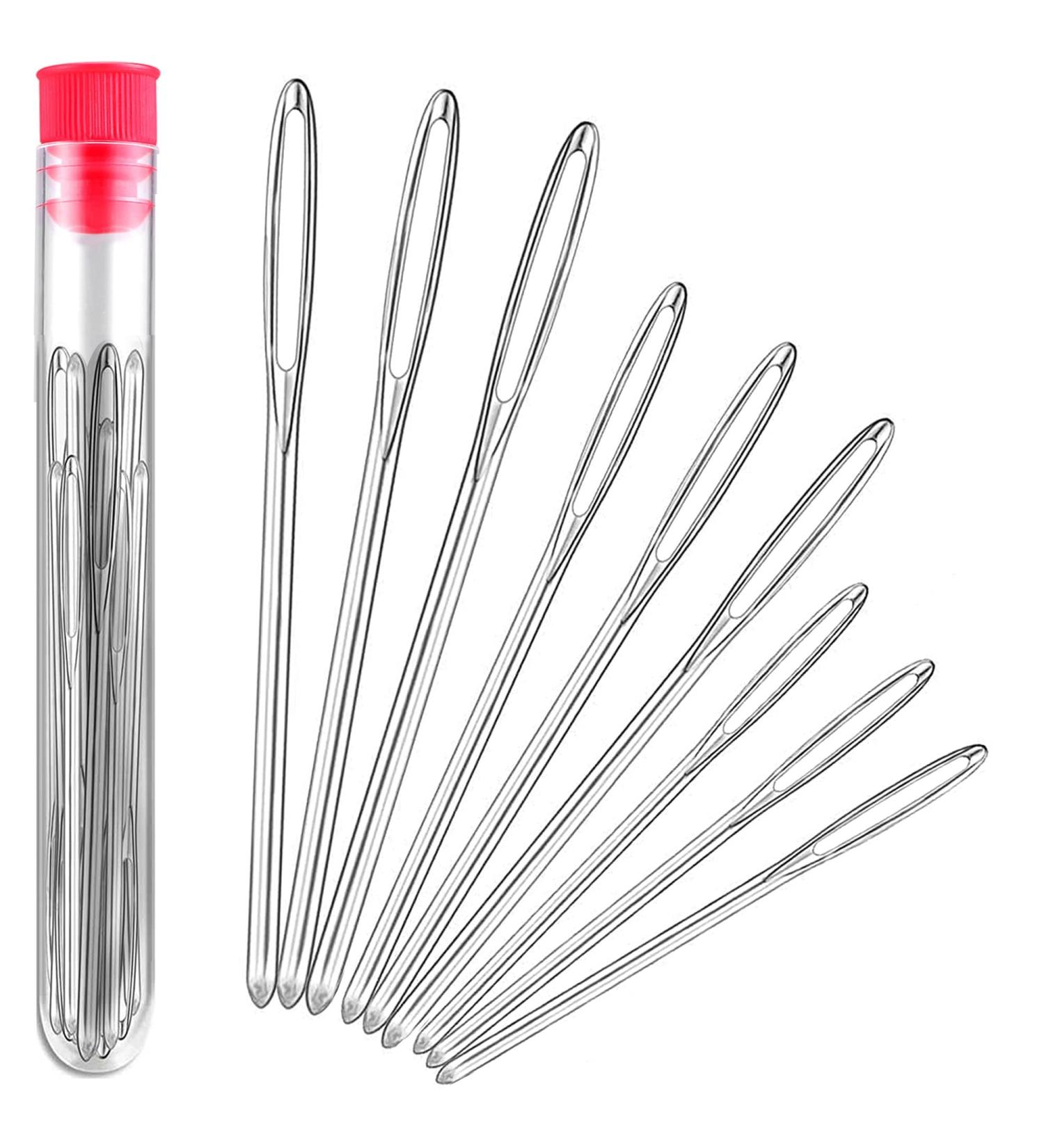 Large-Eye Blunt Needles - Stainless Steel Yarn Knitting Sewing Crafting Weaving Needles (9 Pieces) - Buy Online on SooperMarket.com