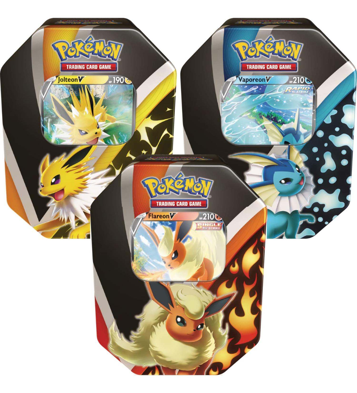 Eevee Evolutions Tin - Flareon V 9: Pokemon Trading Card Game Tin - Buy Online on SooperMarket.com