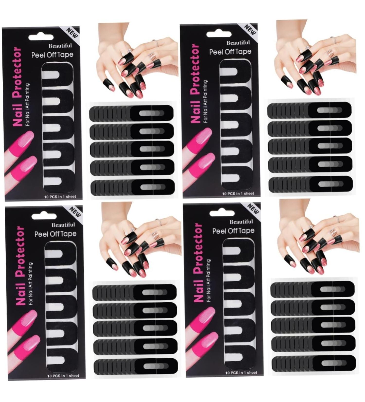 FRCOLOR 400 Sheets Nail Art Anti Spill Stickers Nail Polish Nail Protection for Painting Nails Nail Tape Nail Care Tools Protection Tearable 3.00X2.50X0.10CMx4pcs As Shown X 4 Pieces - Buy Online on SooperMarket.com