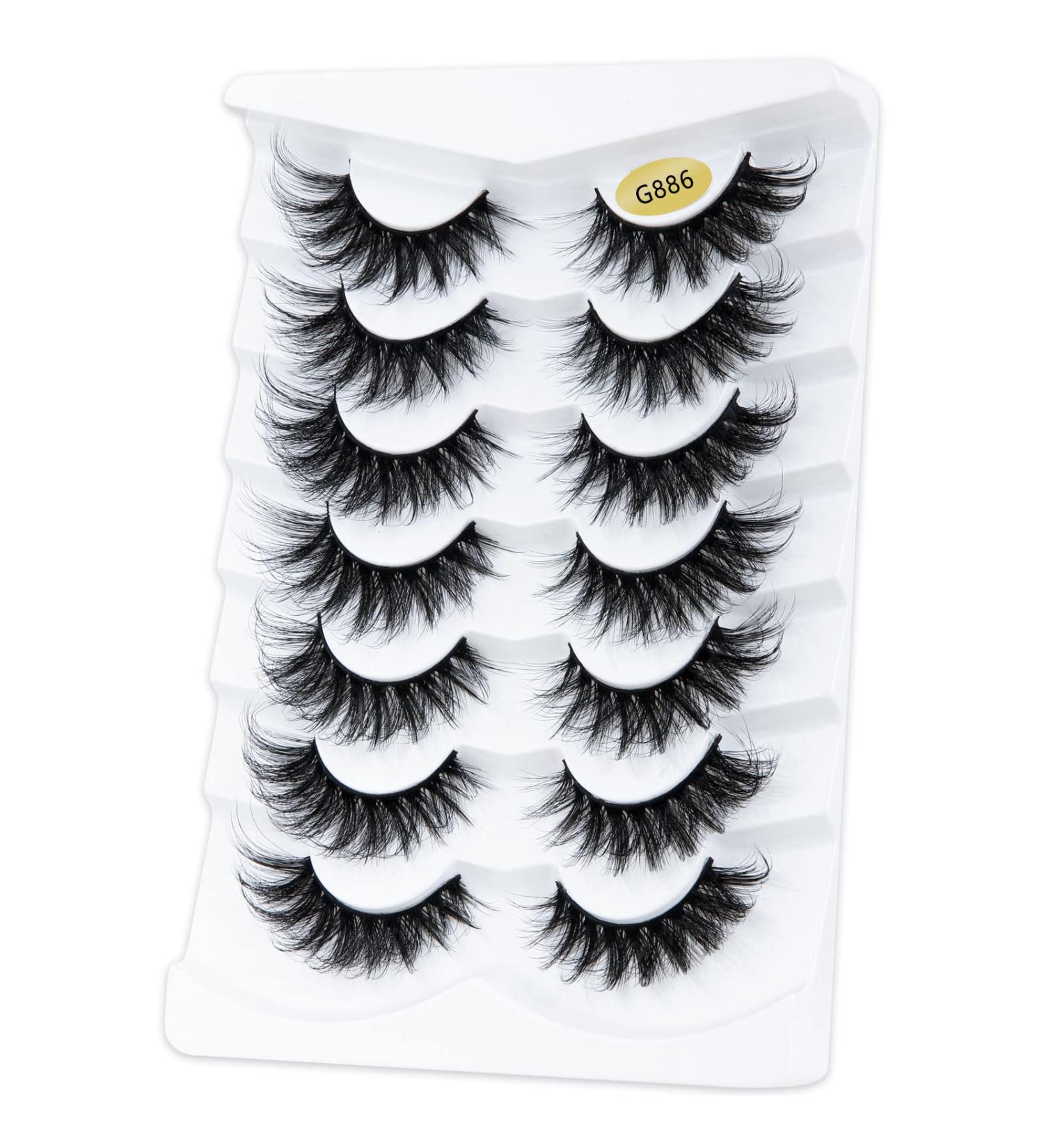 Buy 7 Pairs of 6D False Eyelashes - Reusable Natural Artificial Eyelashes Set (G886) - International Shipping Available - Buy Online on SooperMarket.com