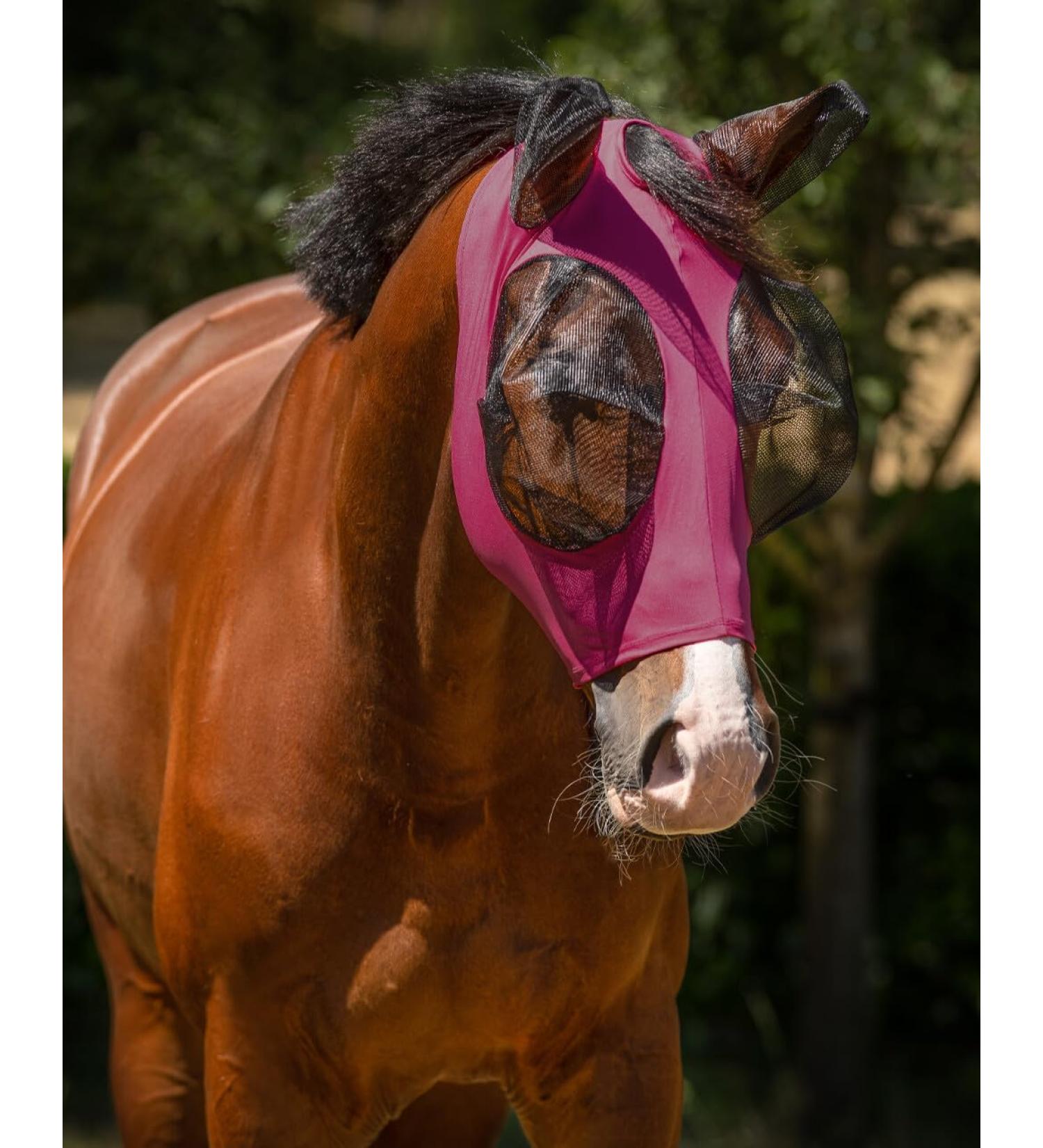 QHP Fly Mask Super Bug (pink Warmblood extra) Warmblood extra pink