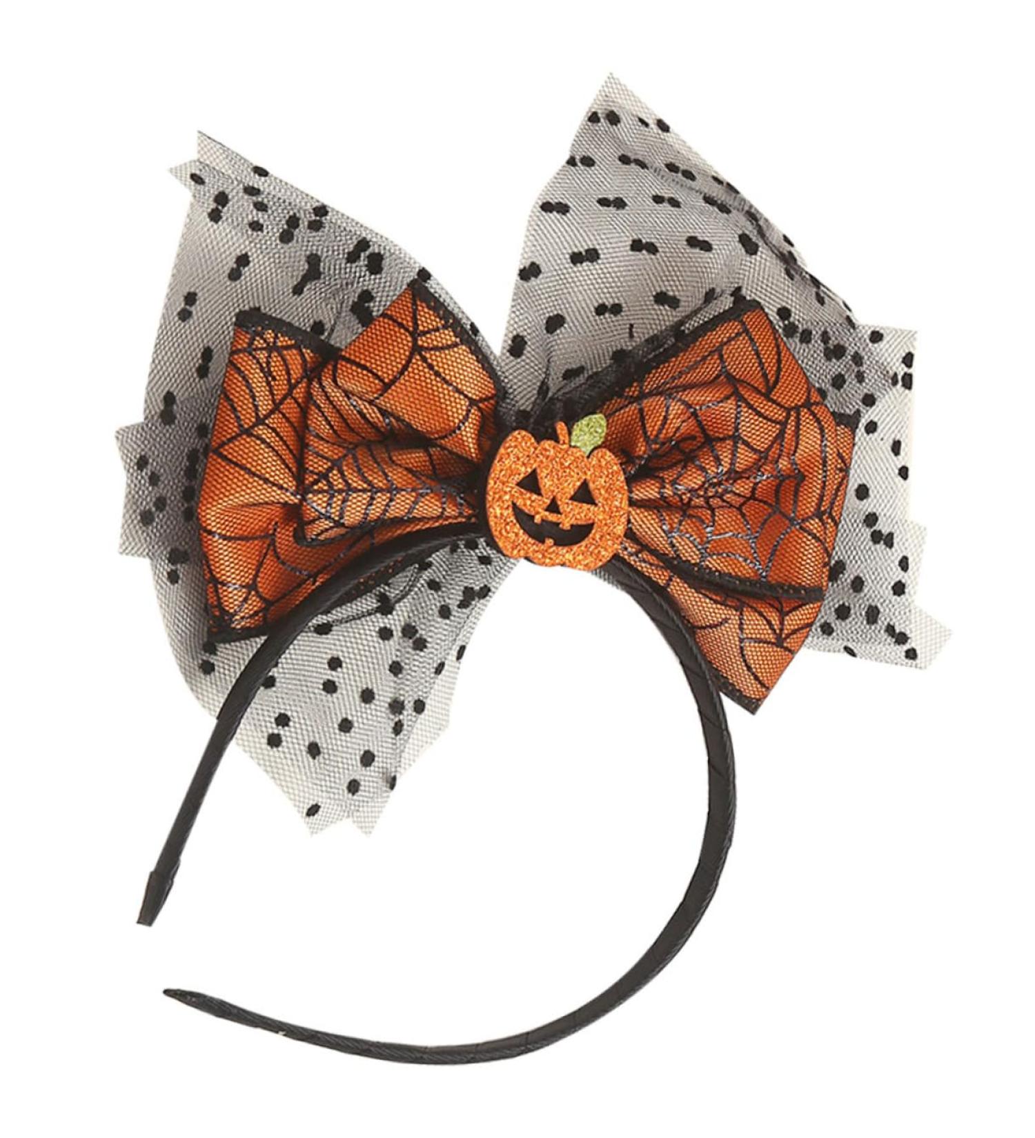 Gogogmee Bow-knot Headdress Costume for Halloween Funny Headbands Pumpkin Hairband Lace Bow Hair Hoop Bat Costume Masquerade Party Boppers Halloween Decoration Carnival Hair Band Cloth - Buy Online on SooperMarket.com