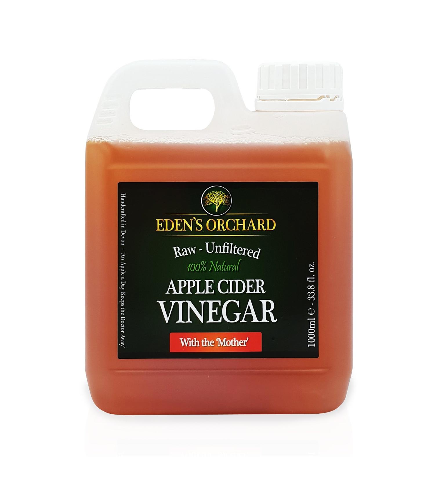 Apple Cider Vinegar with the Mother - Raw and Unfiltered - 1 Litre Jerry Can - 35.2 fl. oz. - 1000ml