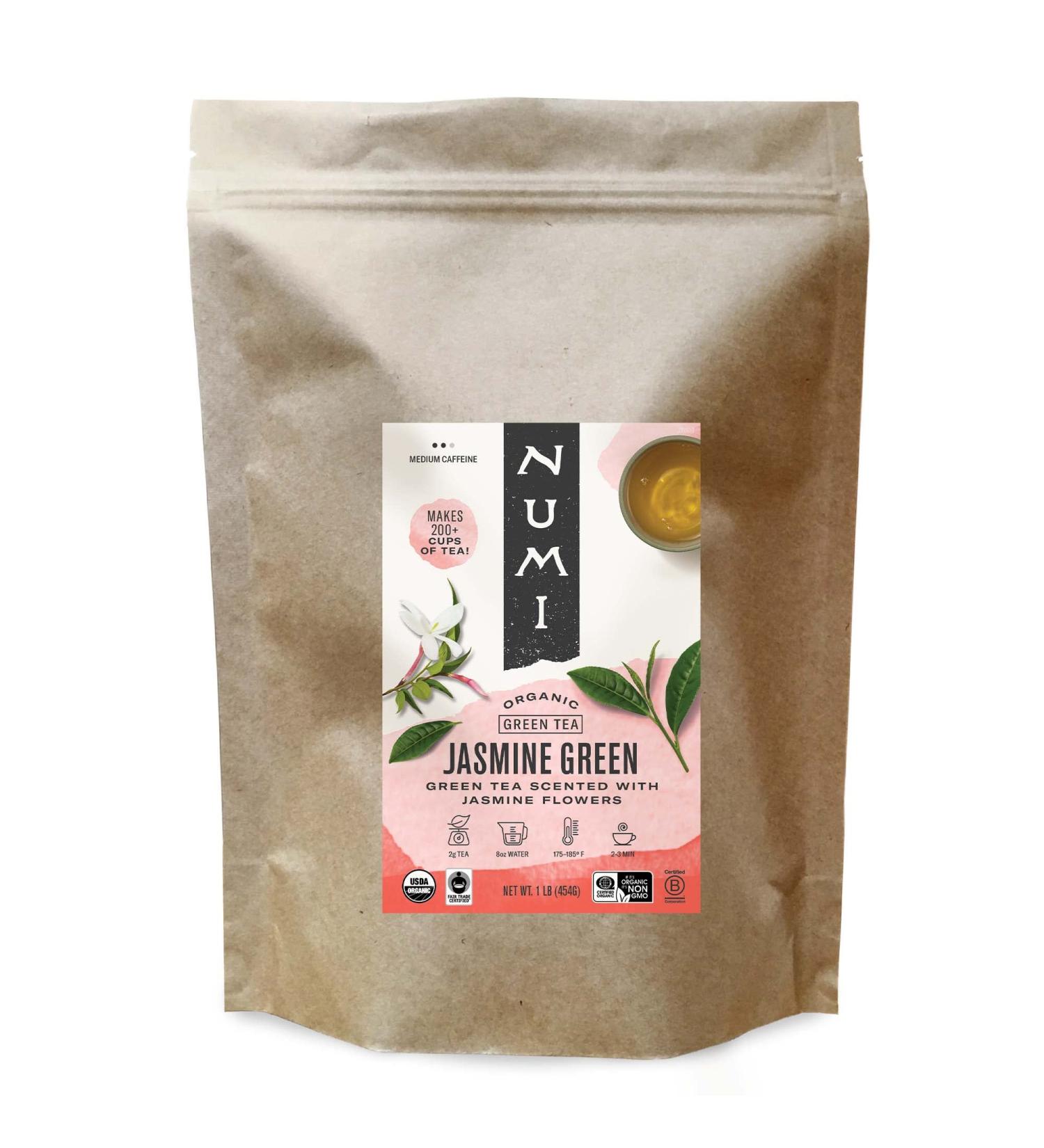 Numi Organic Jasmine Green Loose Leaf Tea - 16 oz Pouch - Buy Online on SooperMarket.com