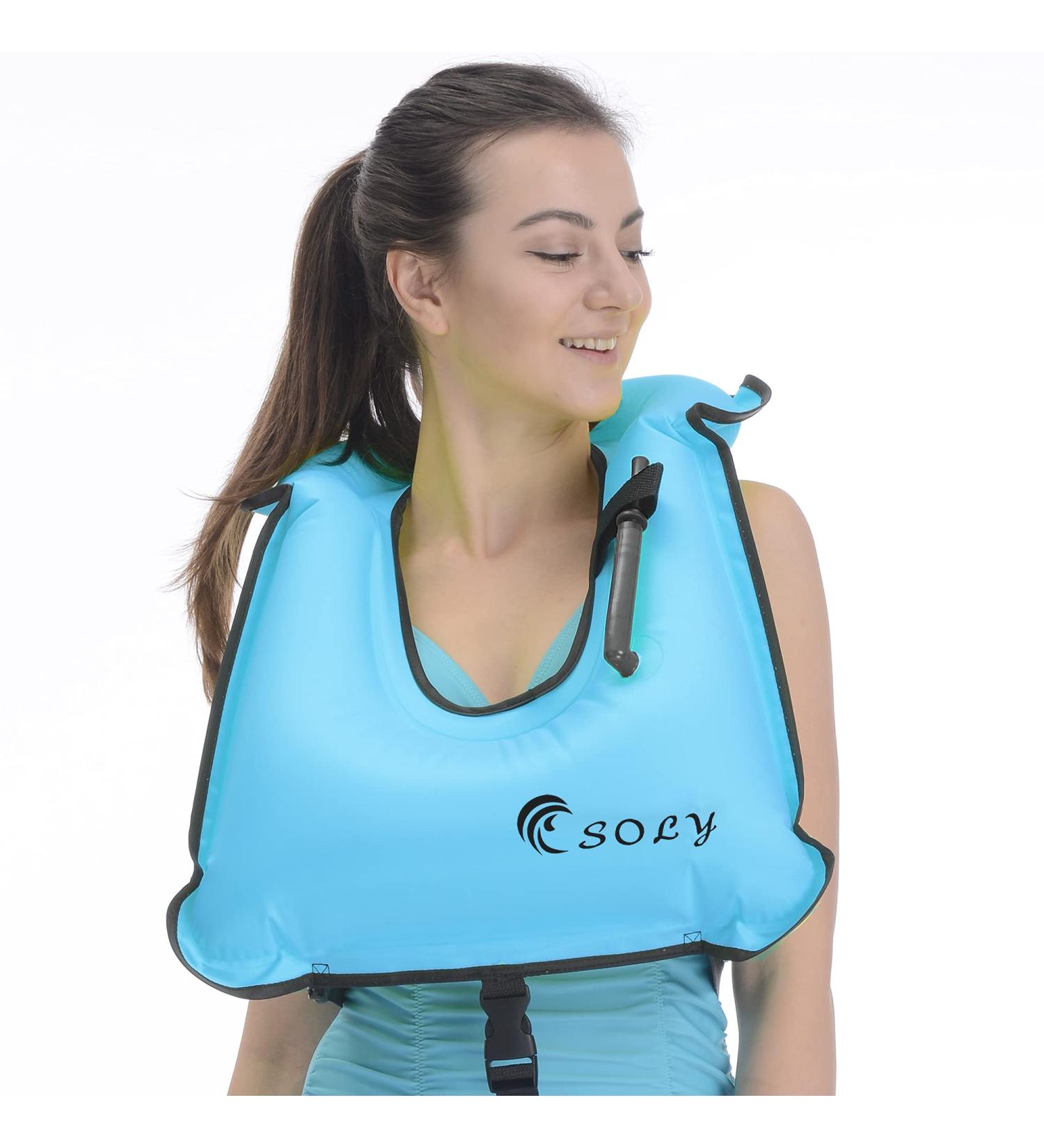 SOLY Inflatable Snorkel Vest - Adult Adjustable Snorkel Life Vest for Water Sports Safety - Buy Online on SooperMarket.com