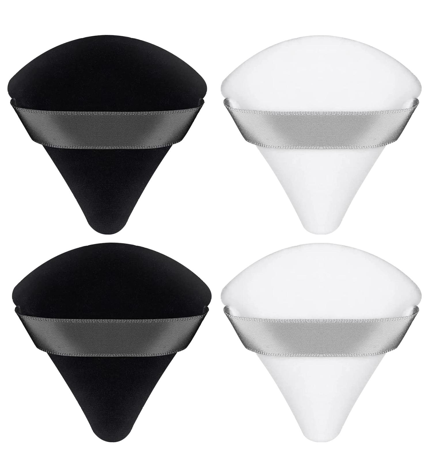 4 Pcs Powder Puff Makeup Puff Triangle Powder Puff Soft Powder Sponge Reusable Makeup Triangle Sponges with Strap for Loose Powder Body Cosmetic Foundation Wet Dry Makeup Tool Black and White black+white - Buy Online on SooperMarket.com