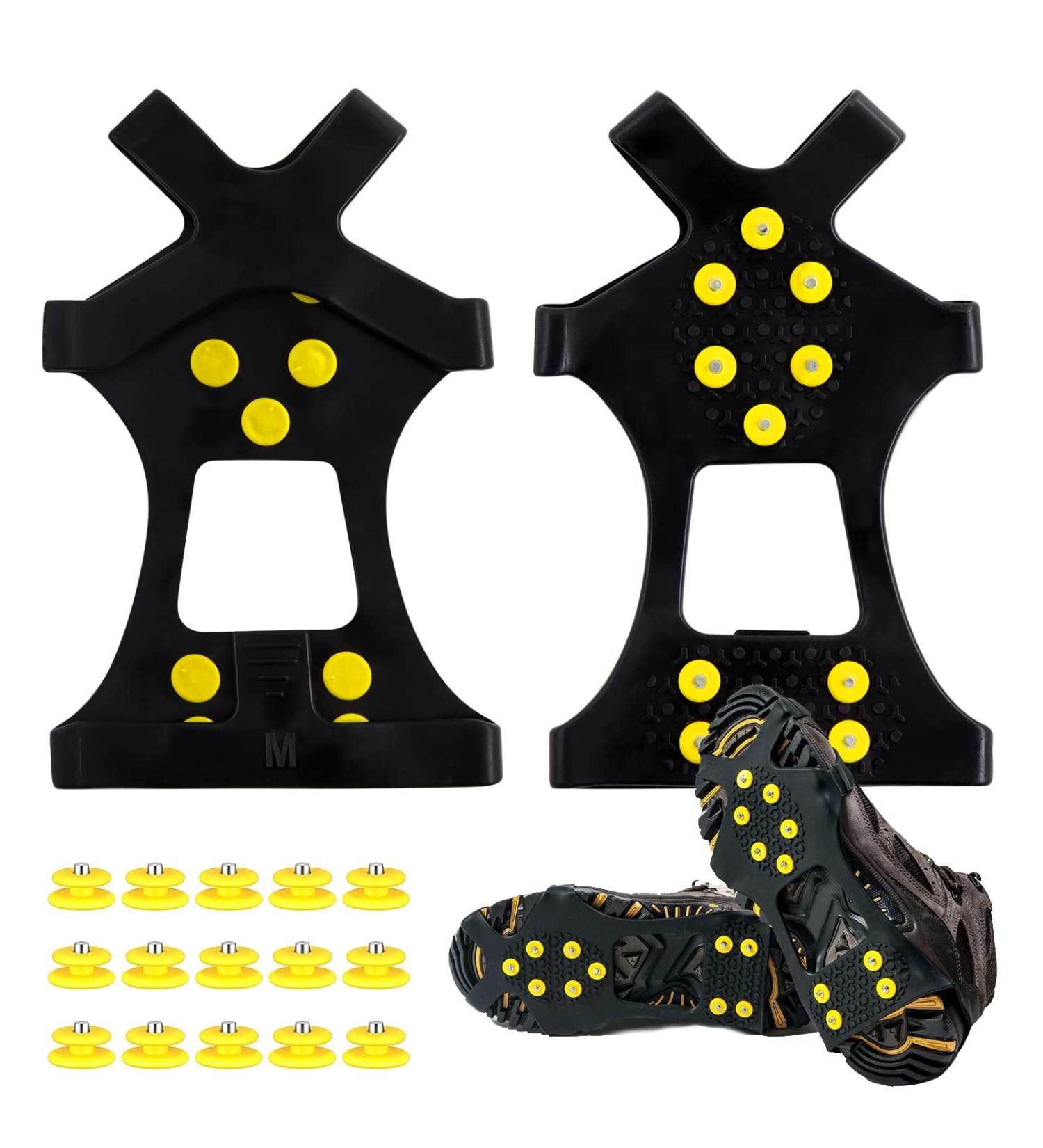Anti-Slip Shoe Spikes - Crampons for Winter Sports & Outdoor Adventures | 15 Substitute Snow Spikes - Buy Online on SooperMarket.com