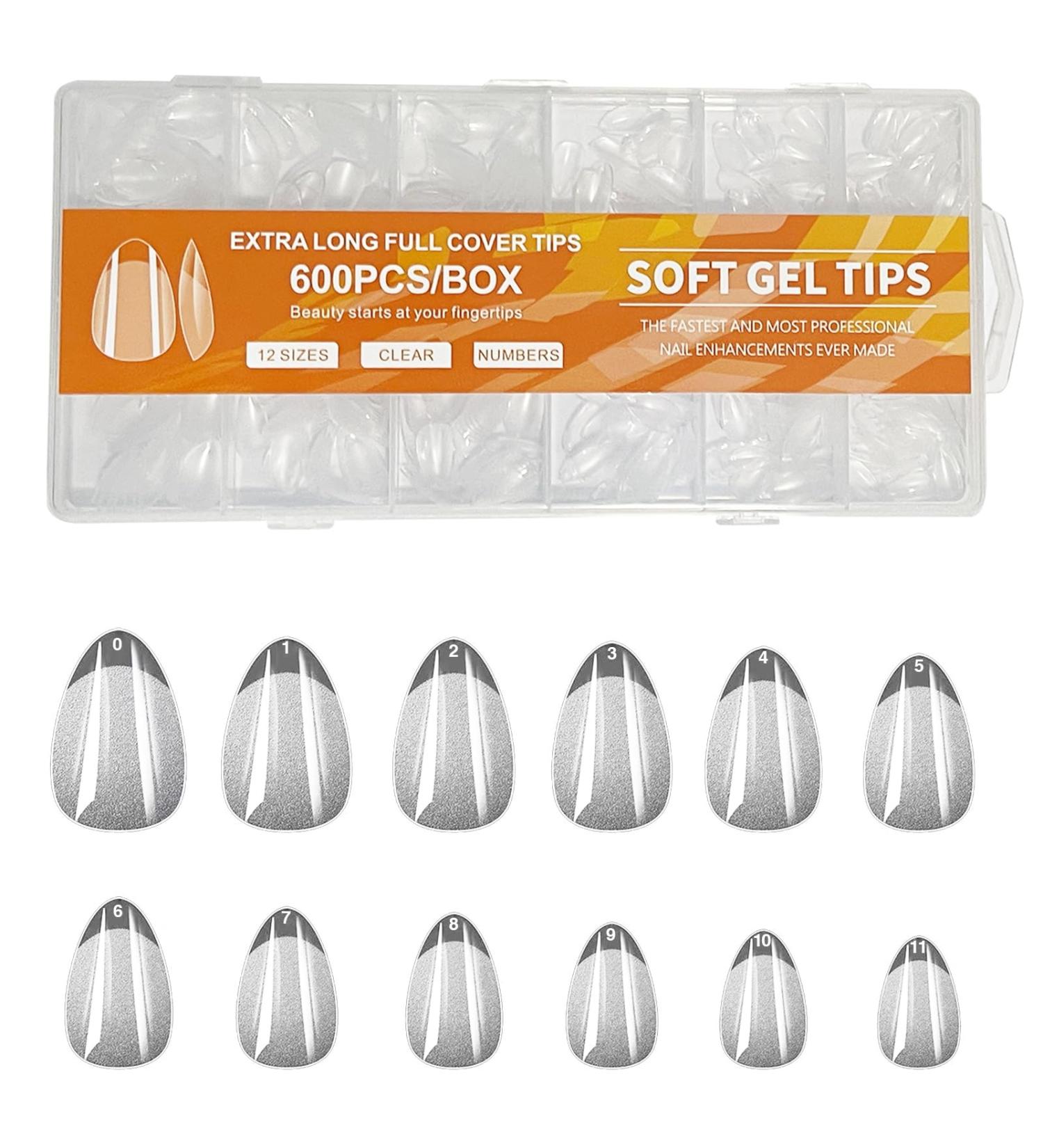 Short Nail Tips - 600PCS Half Matte Soft Gel Nail Tips Full Cover False Nails Tips Clear Acrylic Fake Nails Tips for Press On Nails Short 12 Size 600 PCS (600-Short-A) A Short - Buy Online on SooperMarket.com