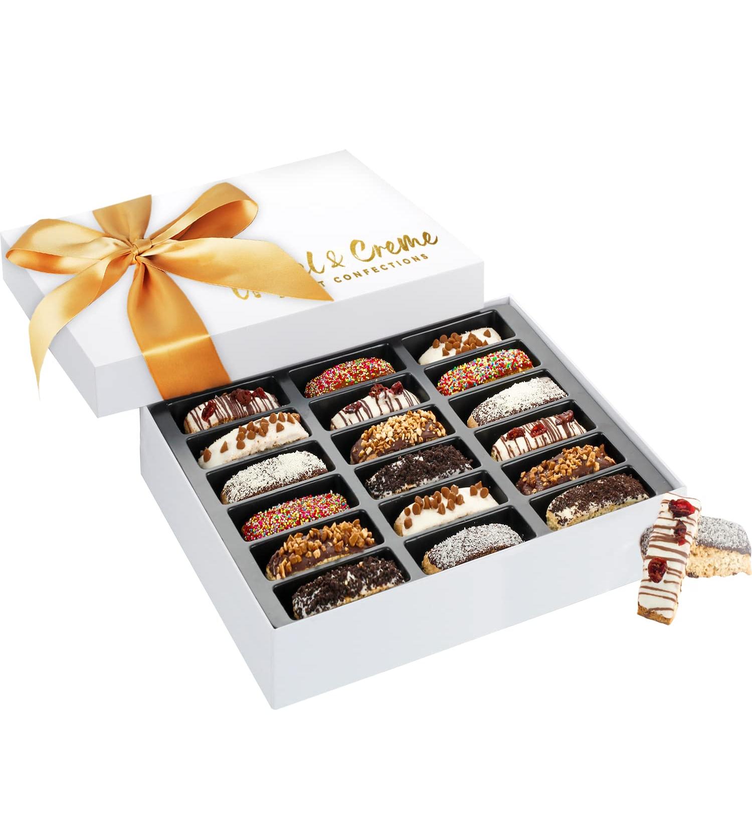 Hazel & Creme Biscotti Gift Baskets - Extra Large Gourmet Gift Box for Mother's Day, Birthday, Holiday, Sympathy - Perfect for Him or Her and Corporate Gifting - Buy Online on SooperMarket.com
