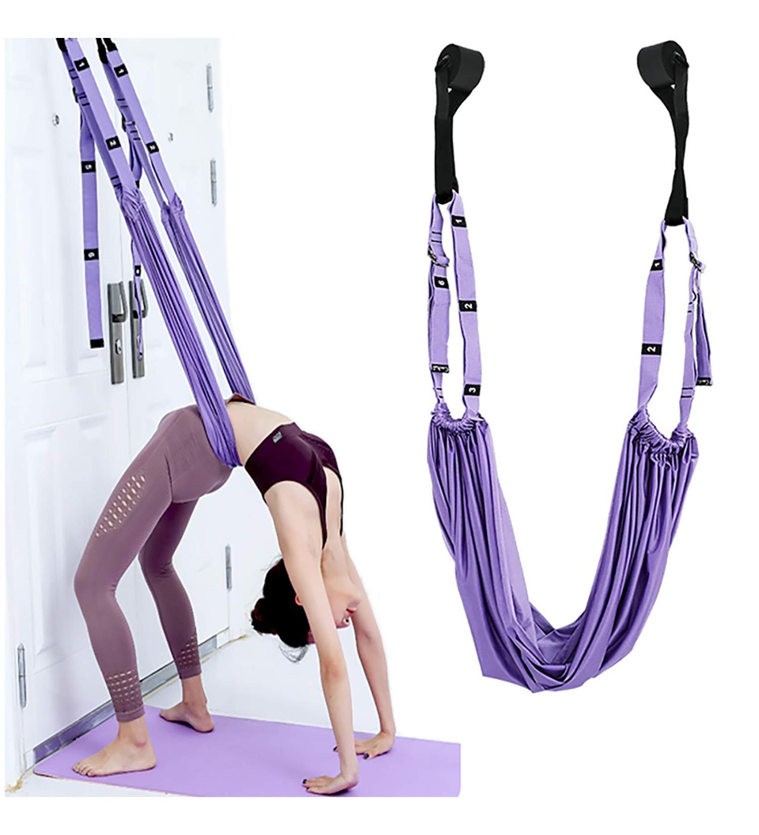 Yogagurt Stretch Band Premium Polyester Cotton Yoga Belt for Inversion Stretching Flexibility Training & Pilates Purple 1 Piece - Buy Online on SooperMarket.com