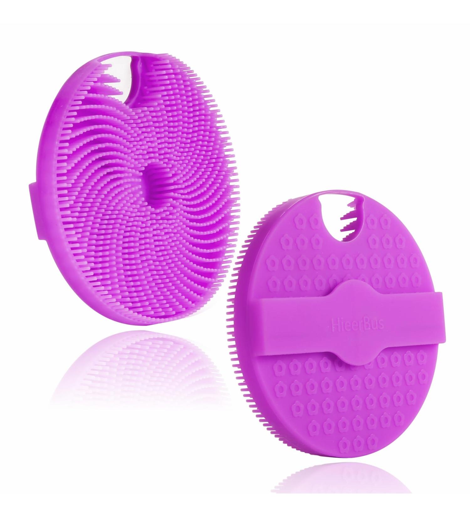 HIEERBUS Silicone Body Scrubber Gentle Exfoliating Body Scrubber in Shower Silicone Loofah with Easily Lather Bristles Long Lasting and More Hygienic Than Traditional Shower Loofah 1 Pack Purple - Buy Online on SooperMarket.com