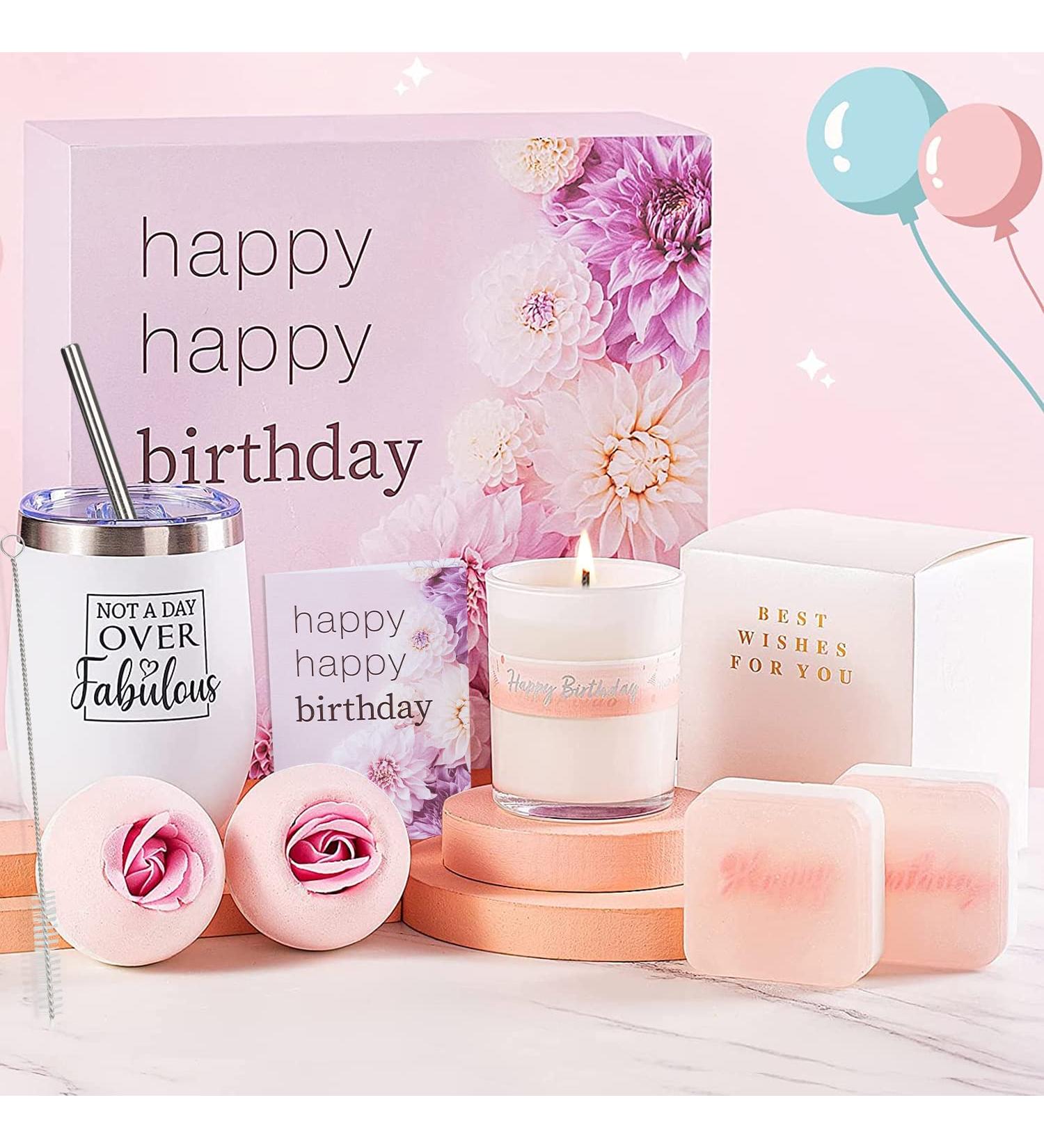 Birthday Gifts for Women - Spa Gift Basket with Wine Tumbler | Unique Gift for Her - Mom, Sister, Wife | Mother's Day, Birthday Ideas for Women Who Have Everything - Buy Online on SooperMarket.com