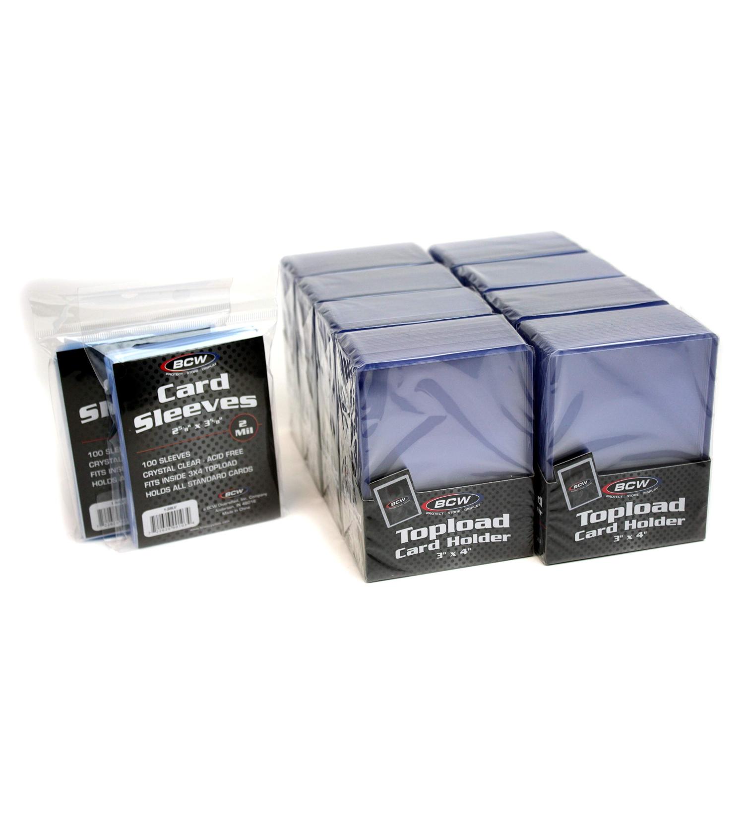 200-Count BCW Card Toploaders with Card Sleeves - Premium Protection for Trading Cards - Buy Online on SooperMarket.com