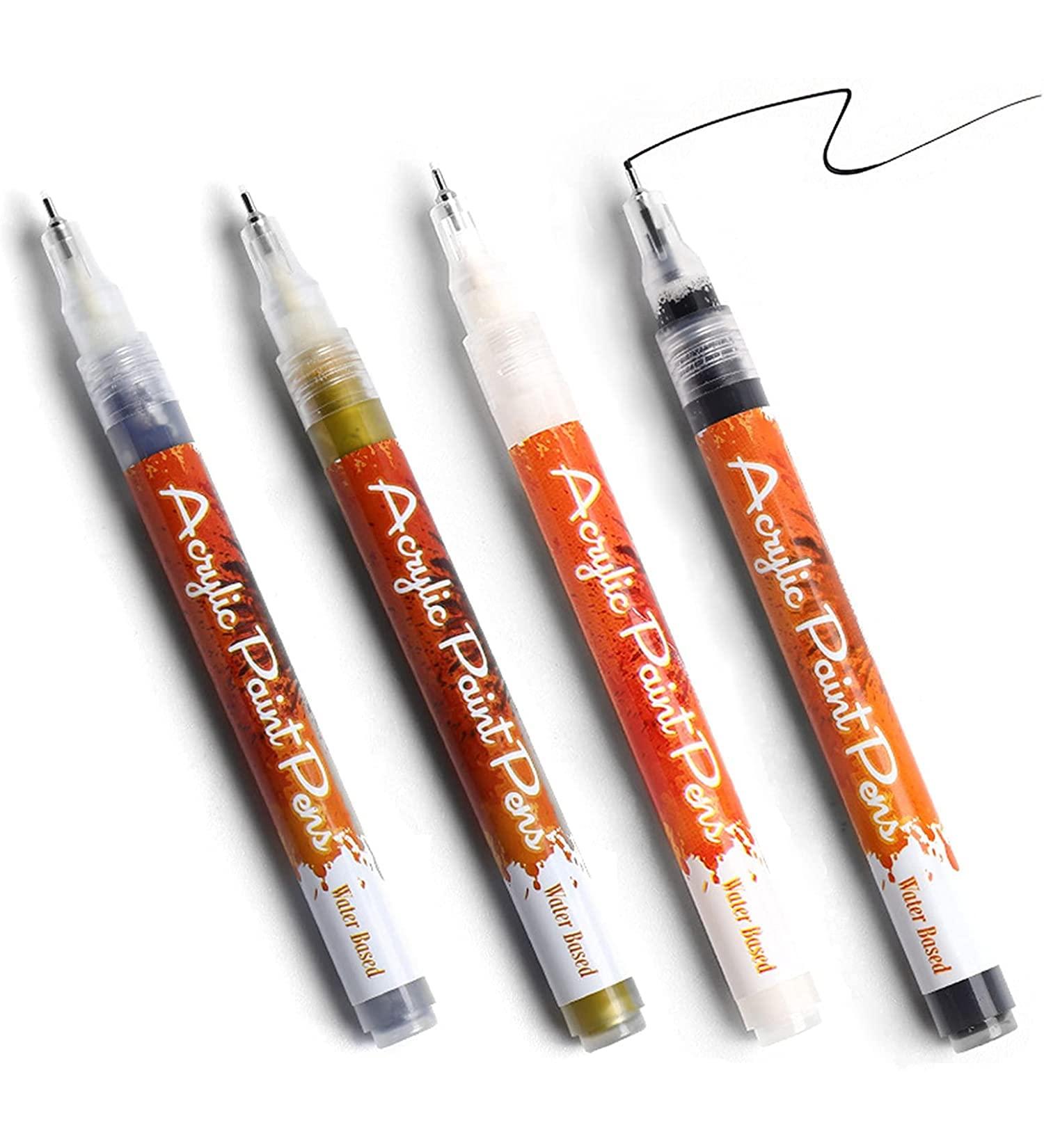 1/4pcs Nail Art Painting Pen Set - Quick Dry Acrylic Graffiti Pens for DIY Nail Beauty - 1mm Tip for Acrylic Natural & Gel Nails (4 Colors) - Buy Online on SooperMarket.com