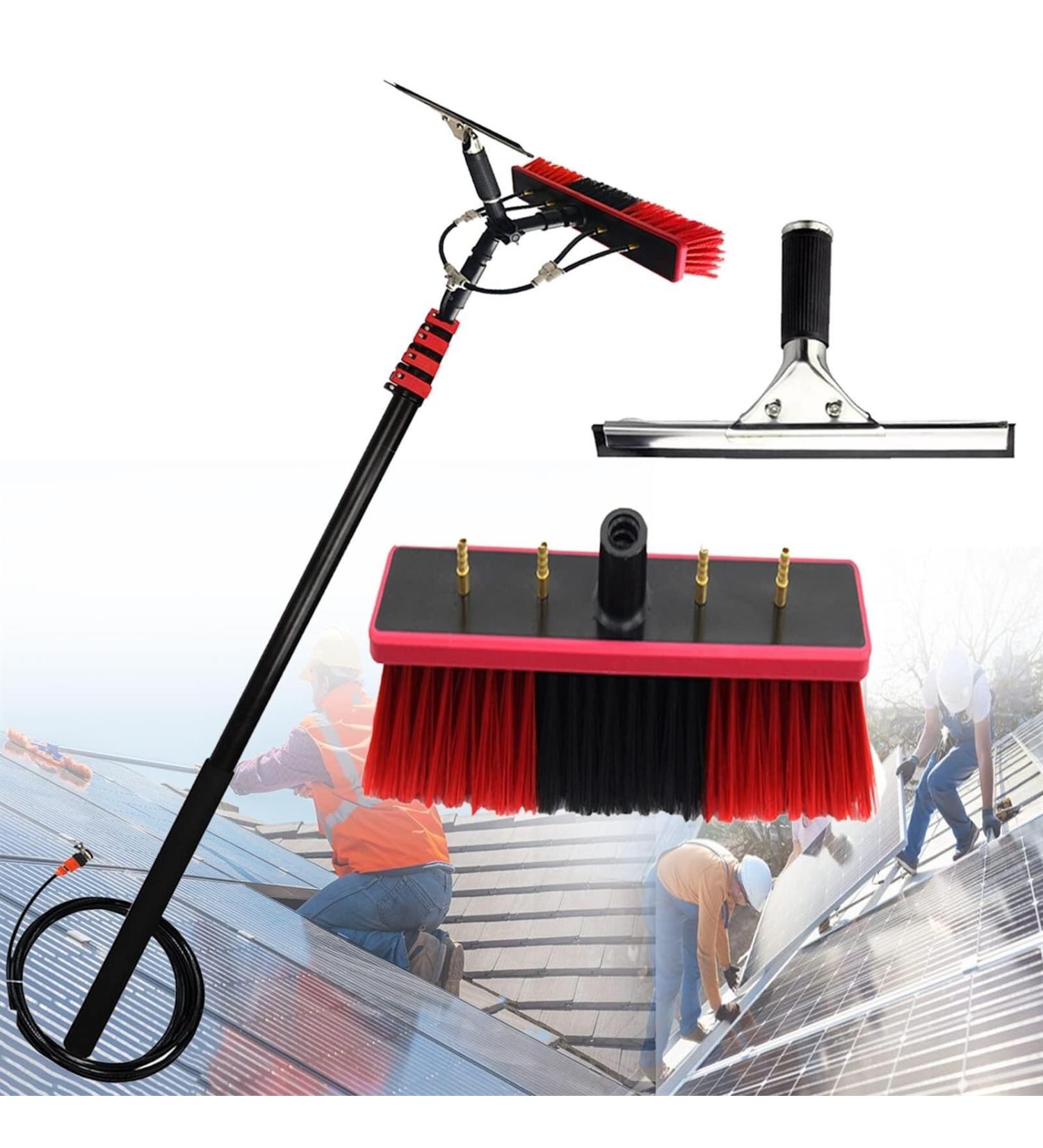 Window Cleaning Pole Kit Water Fed Telescopic Brush Extendable Cleaner Conservatory Roof Extending Rod Water Spray Brush Window Glass Photovoltaic Plate Cleaning 55cm Brush Head 12M/39FT - Buy Online on SooperMarket.com