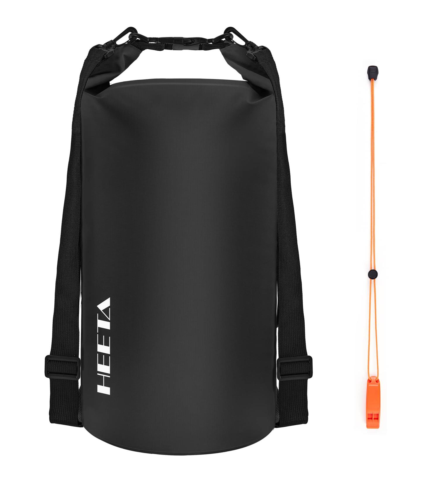 HEETA Waterproof Dry Bag 5L - Updated Version | Lightweight Roll Top Dry Storage Backpack with Emergency Whistle | For Travel Swimming Kayaking Camping | Black - Buy Online on SooperMarket.com