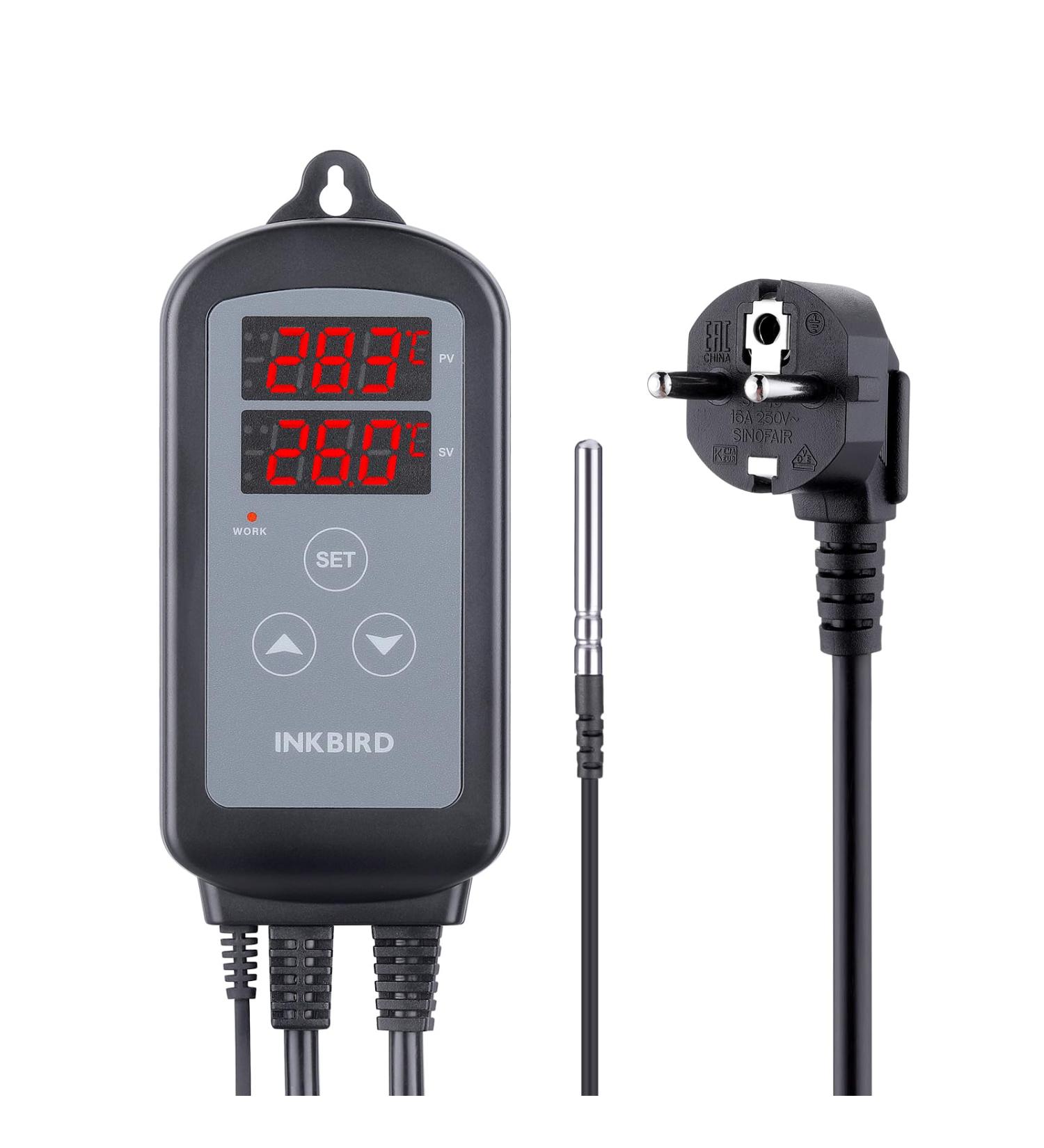 Buy Inkbird ITC-2T Thermostat - Digital Temperature Controller for Terrariums Greenhouses & Reptile Care | Dual Heating Sockets Day/Night Timer & Alarm Function - International Shipping Available - Buy Online on SooperMarket.com