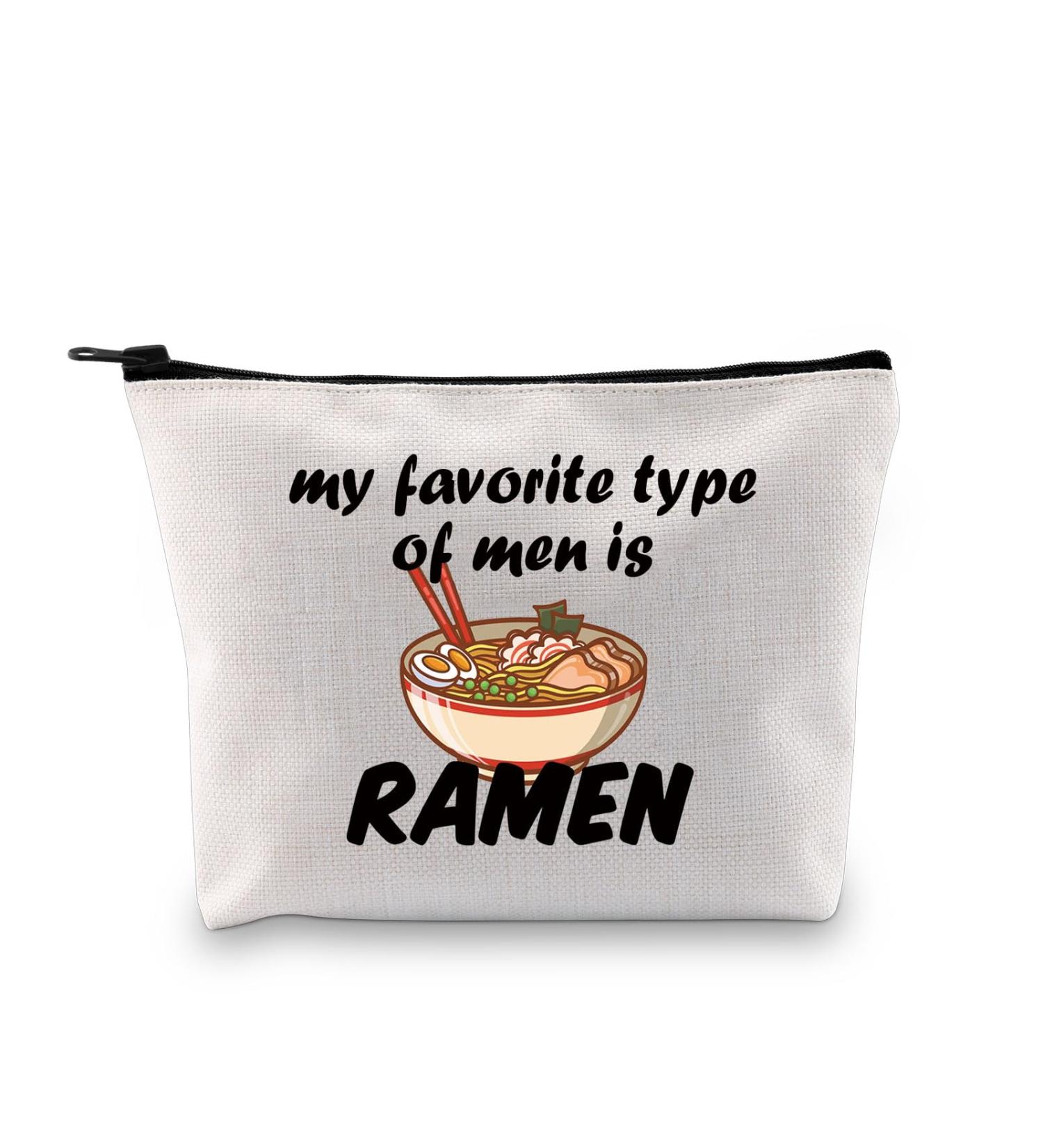 BNQL Ramen Noodle Makeup Bag My Favorite Type of Men is Ramen Gifts for Ramen Noodle Lovers Ramen Print Bag Ramen Foodie Gift (Ramen Noodle Makeup Bag) - Buy Online on SooperMarket.com