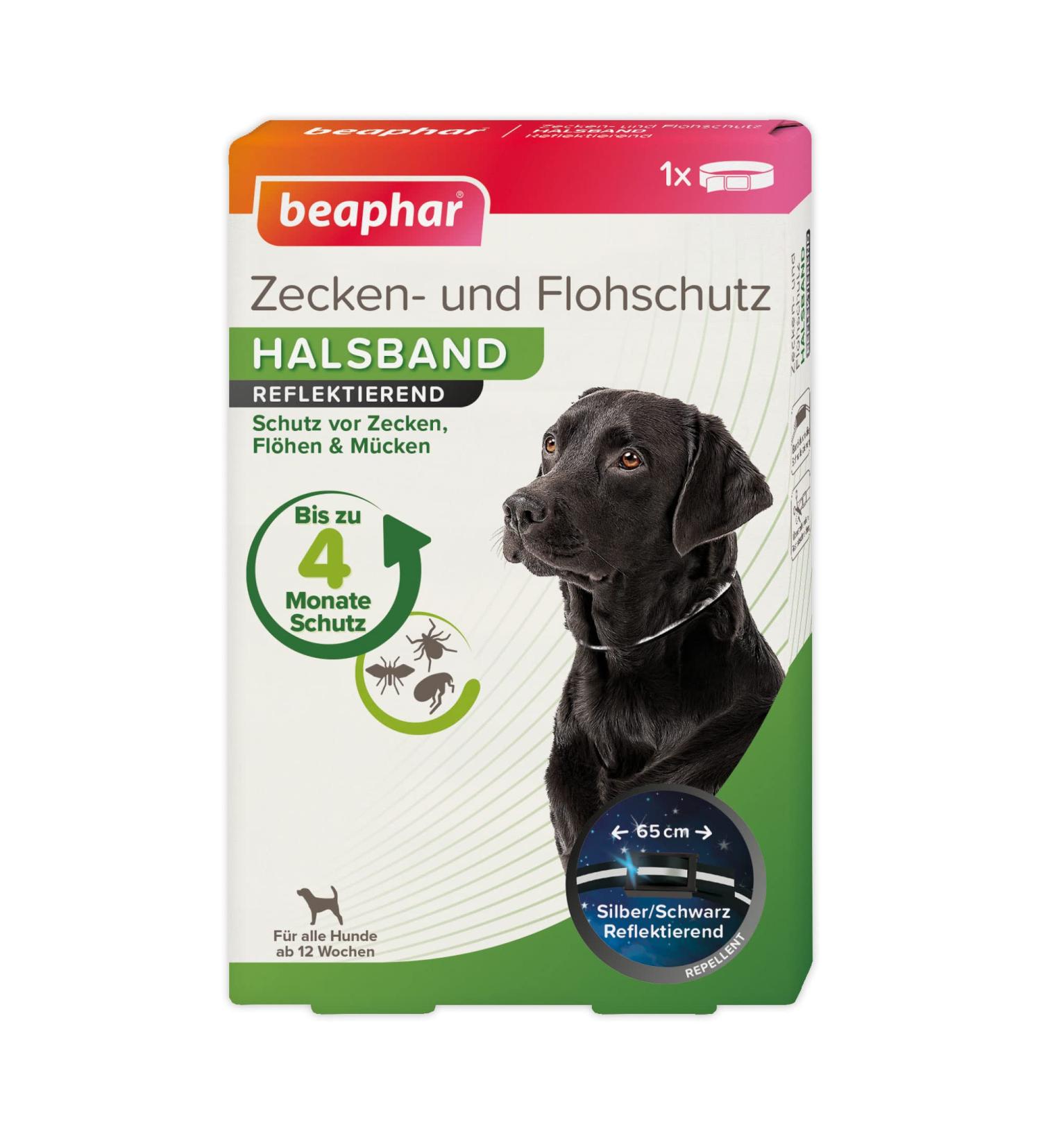Beaphar Tick & Flea Protection Collar for Dogs - Waterproof Reflective Collar Effective Tick & Flea Defense International Shipping - Buy Online on SooperMarket.com