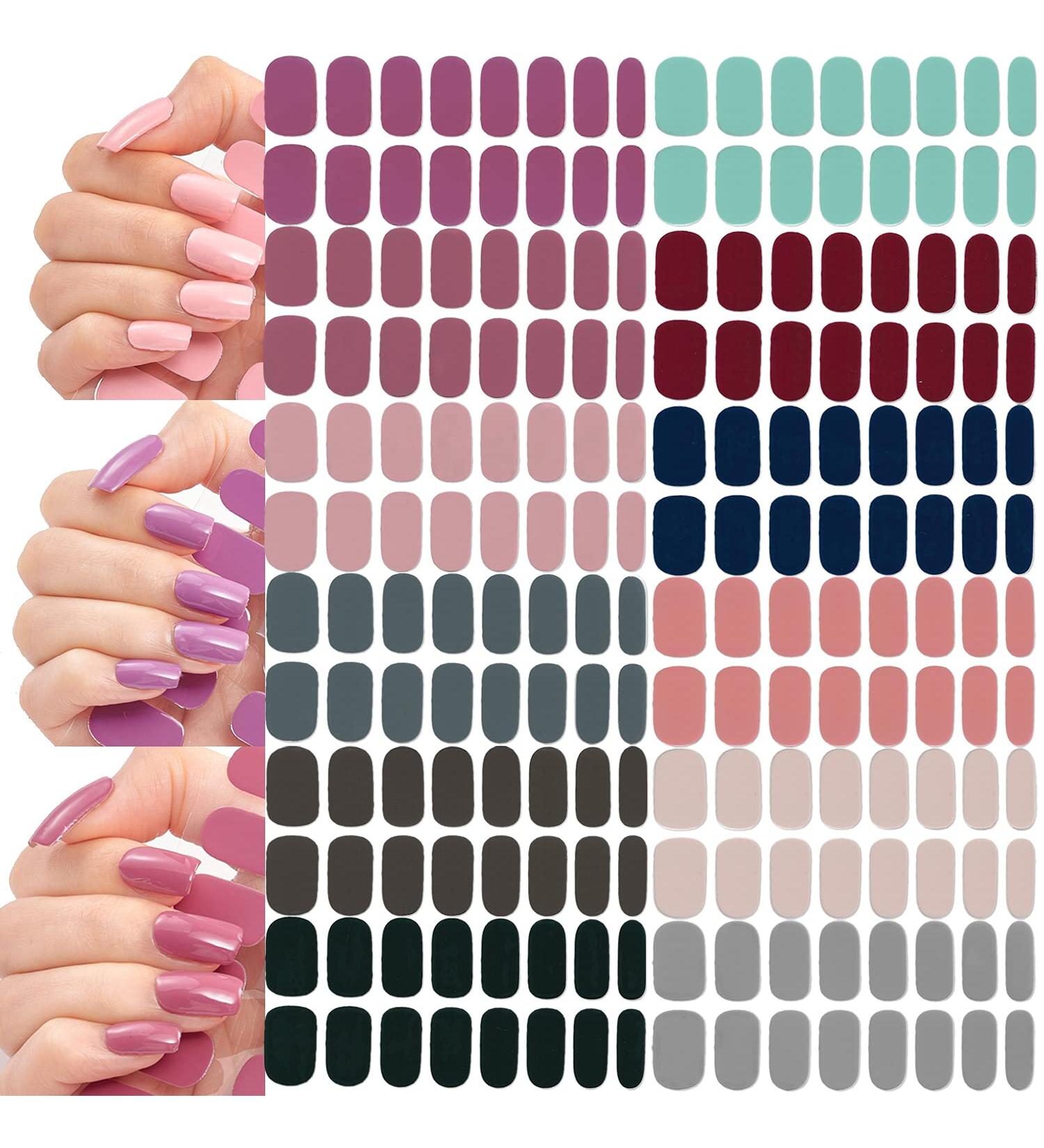 NAILDOKI Nail Stickers - 12 Sheets x 16 Pieces Full Wraps, Self-Adhesive Gel Nail Art Decals for Women & Girls - Buy Online on SooperMarket.com