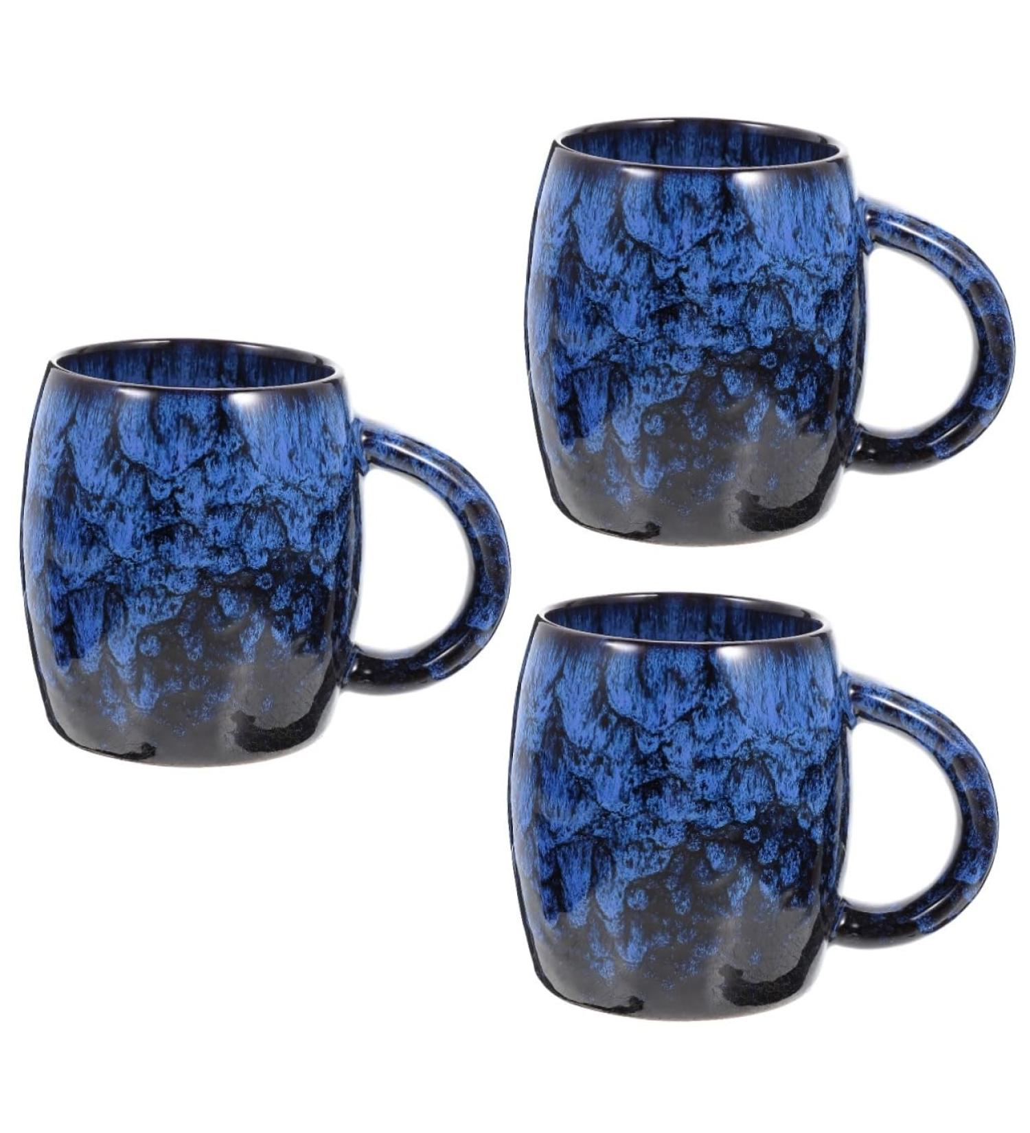 Zerodeko 3pcs Ceramic Coffee Mug The Office Mug Ceramic Cup Espresso Mug Porcelain Tea Japanese Coffee Mug Latte Art Cup Office Drinking Cup Ceramic Milk Cup Personal Cup Ceramics Vintage Bluex3pcs 13x13x12cmx3pcs - Buy Online on SooperMarket.com