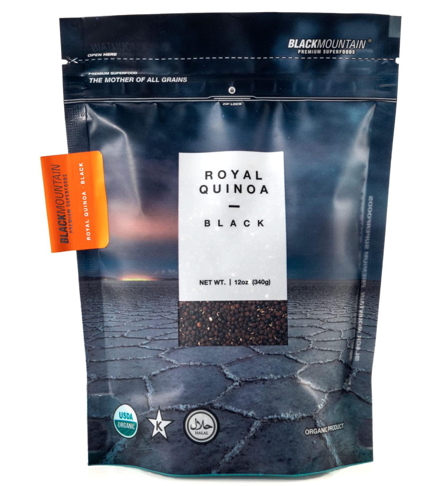 Organic Royal Black Quinoa - 12 oz, Gluten-Free, Vegan, Complete Plant Protein | Black Mountain Premium Superfoods - Buy Online on SooperMarket.com