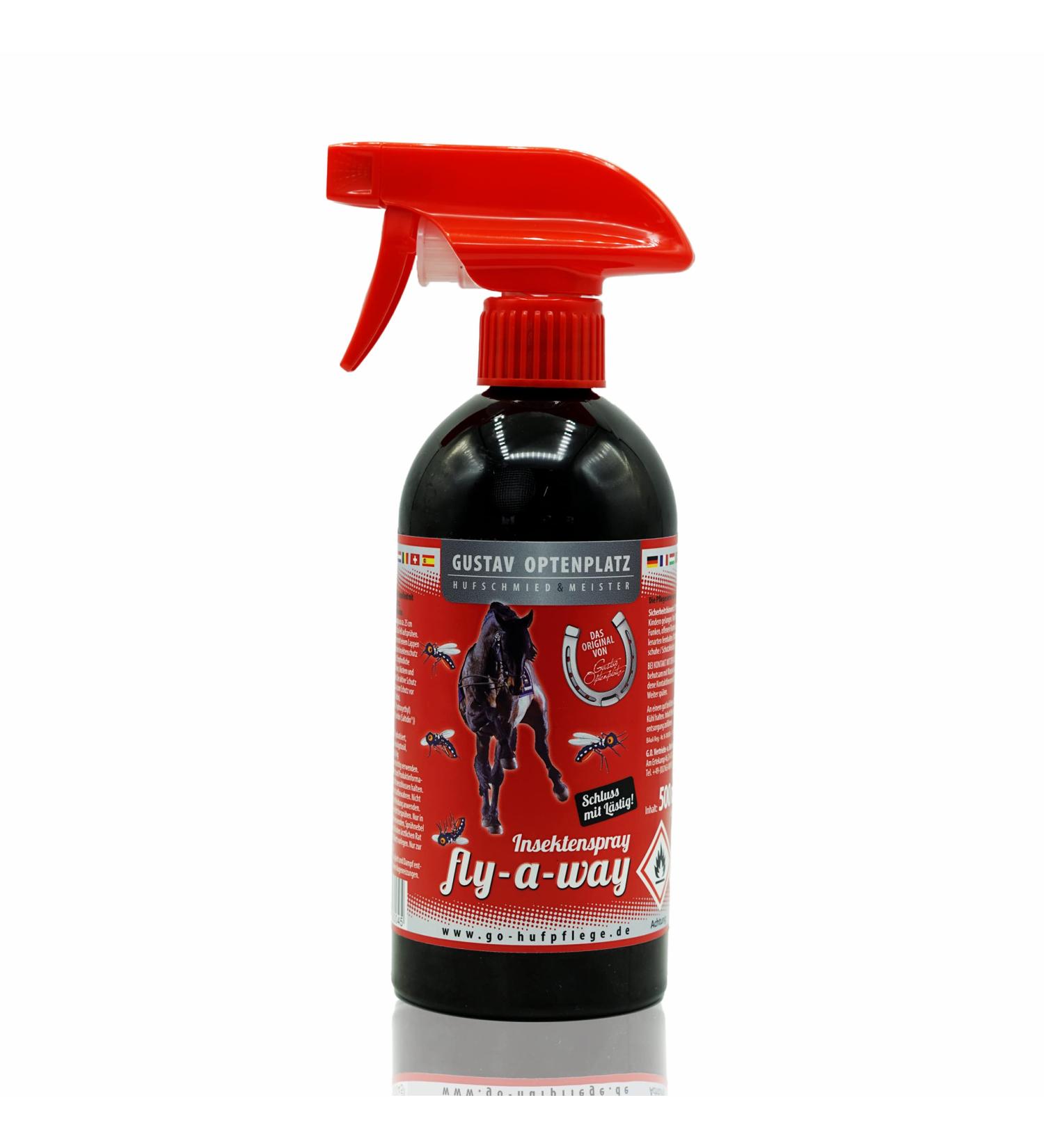 Gustav Optenplatz Fly-A-Way Insect Spray for Horses | Effective Fly Tick & Brakes Defense | Go!Horse Care (500ml) - Buy Online on SooperMarket.com