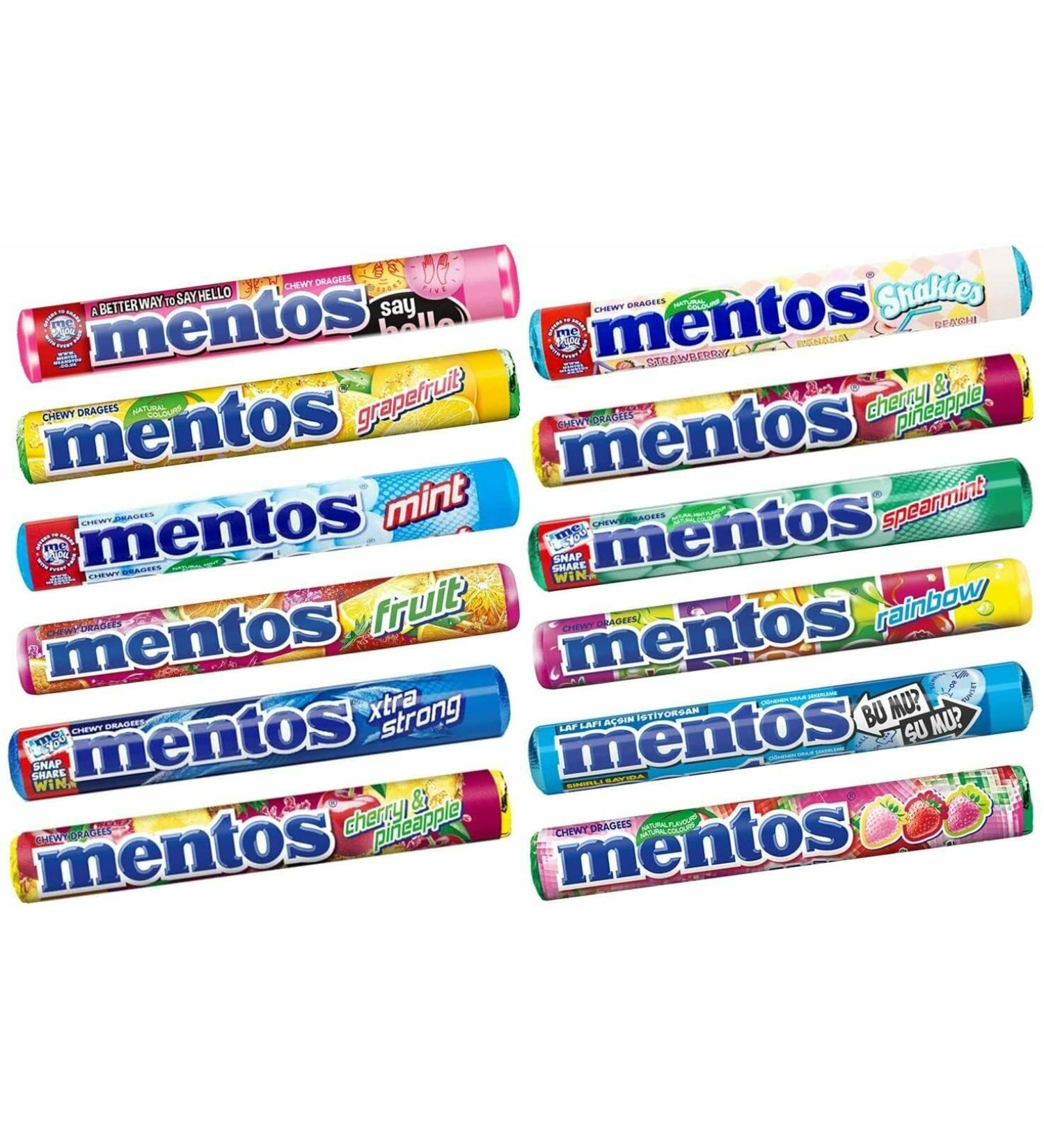 Mixed Mentos Rolls Chewy Sweets Candy Assorted Flavors Includes Mint Fruit Rainbow Strawberry Spearmint (10)