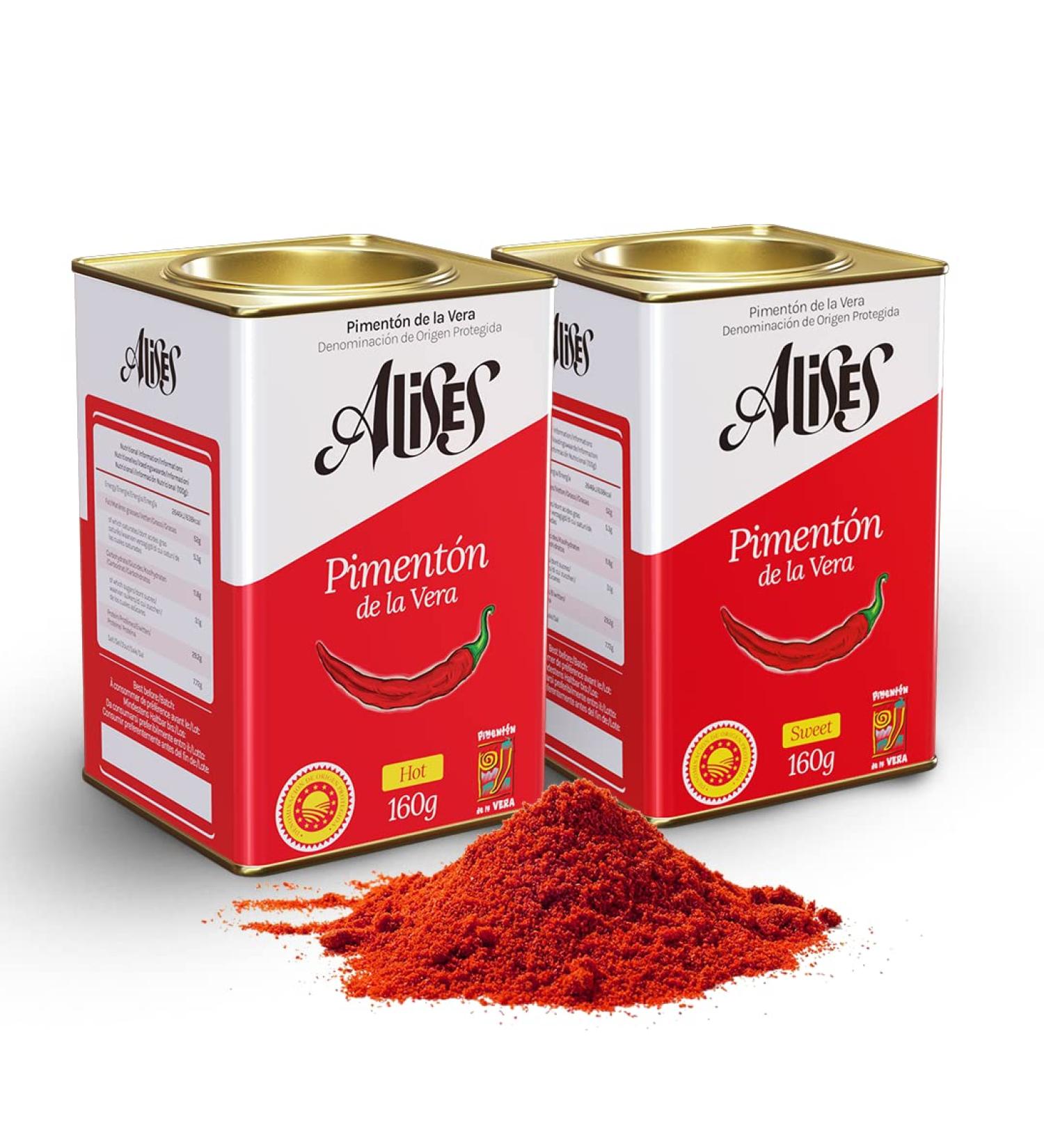 Smoked Paprika Powder Vera DOP - Sweet & Hot Double Pack (2 x 160g Cans) | Authentic Spanish Piment n for Culinary Excellence - Buy Online on SooperMarket.com