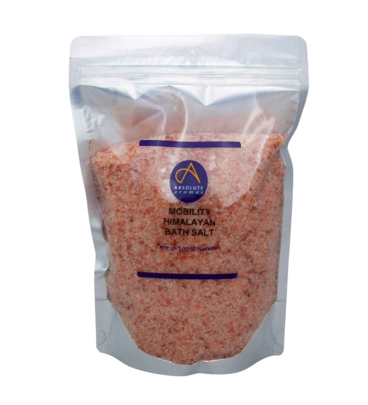 Absolute aromas swimming salt mobility 1 kg - natural coarse pink Himalayas salt enriched with 100% pure essential oils made of ginger eucalyptus peppermint and rosemary