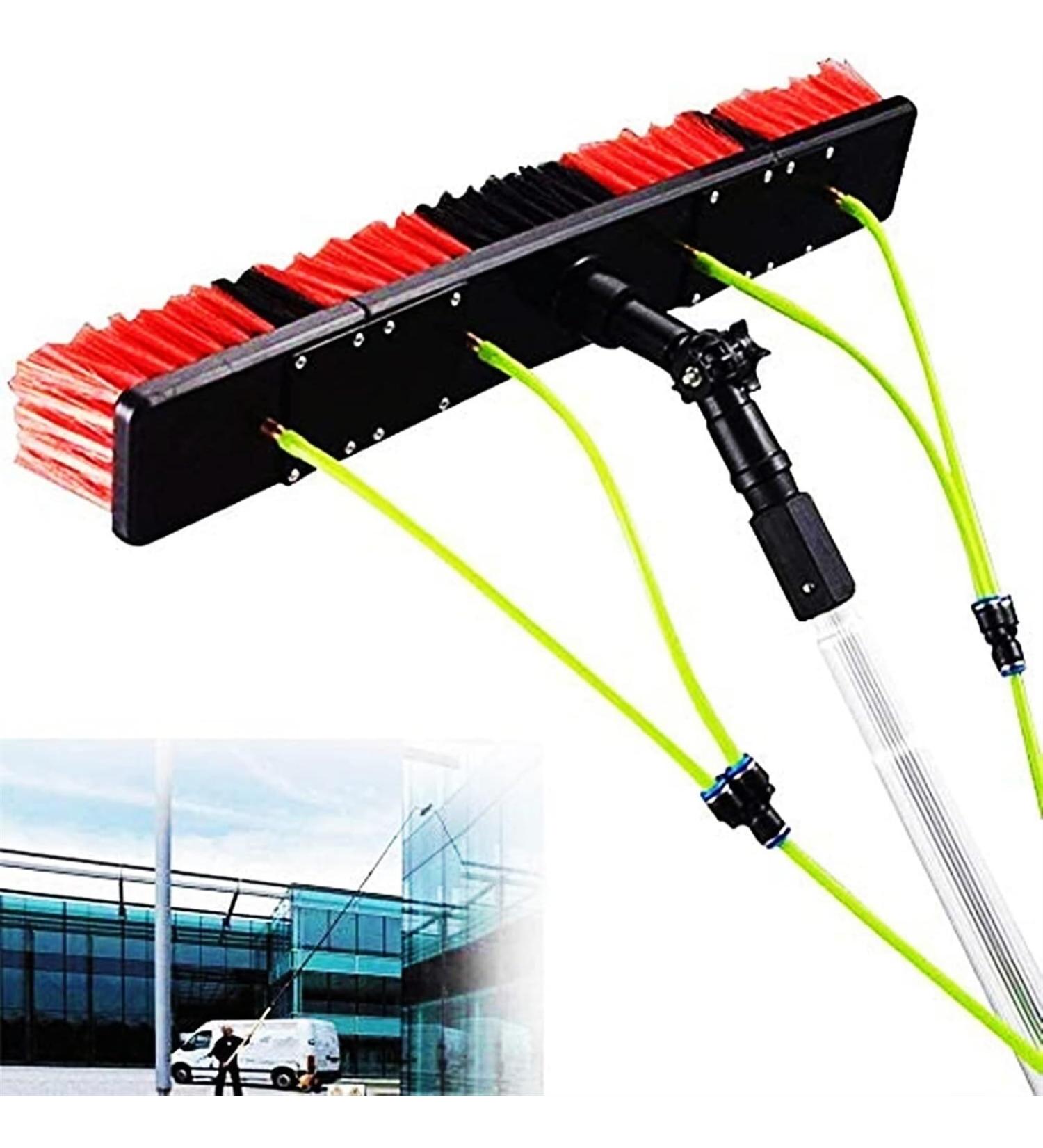 photovoltaic cleaner Window Cleaning Water-fed Pole Extendable Window Cleaning Pole Water Fed Telescopic Brush Water Flow Cleaner Swimming Pool Brush for Outdoor/Indoo 55cm Brush Head 5M/17FT - Buy Online on SooperMarket.com