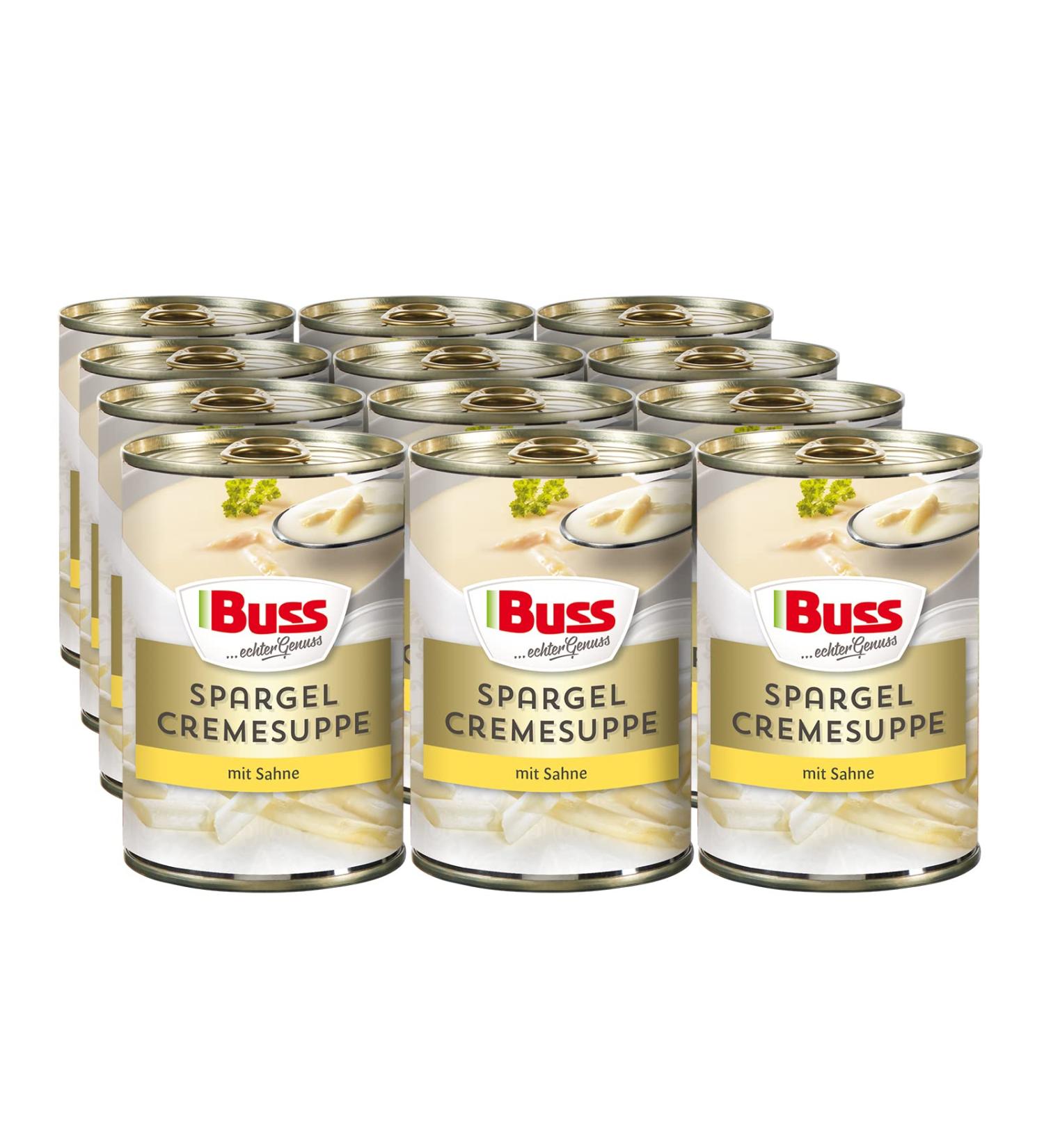 Buss Asparagus Cream Soup - Rich & Creamy 400g Cans (12-Pack) - International Shipping Available - Buy Online on SooperMarket.com