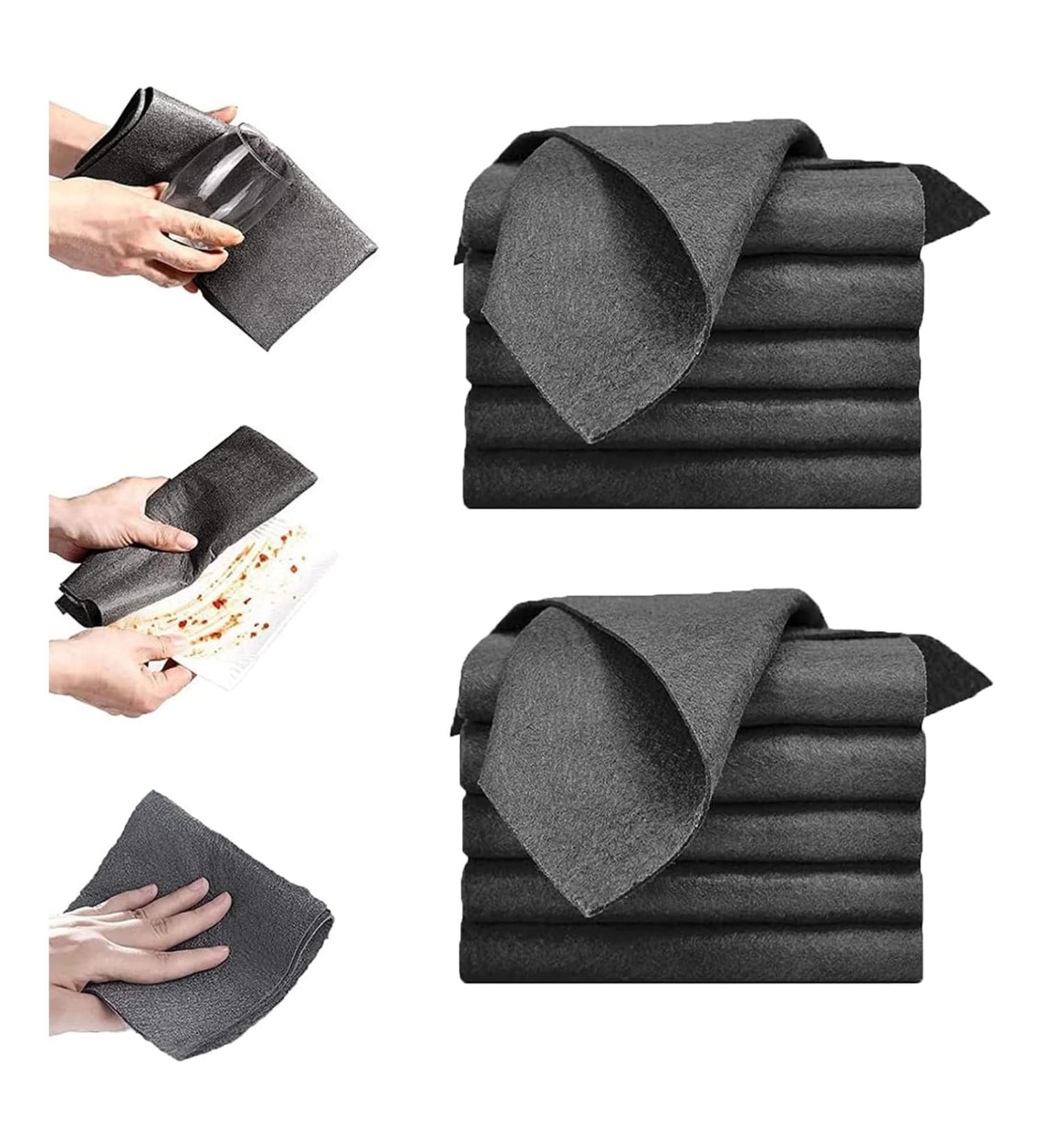 DNSHAN 10 Pcs Thickened Magic Cleaning Cloth Streak Free Microfiber Magic Cleaning Wipes Reusable Window Cleaning Rag for Kitchen - Buy Online on SooperMarket.com