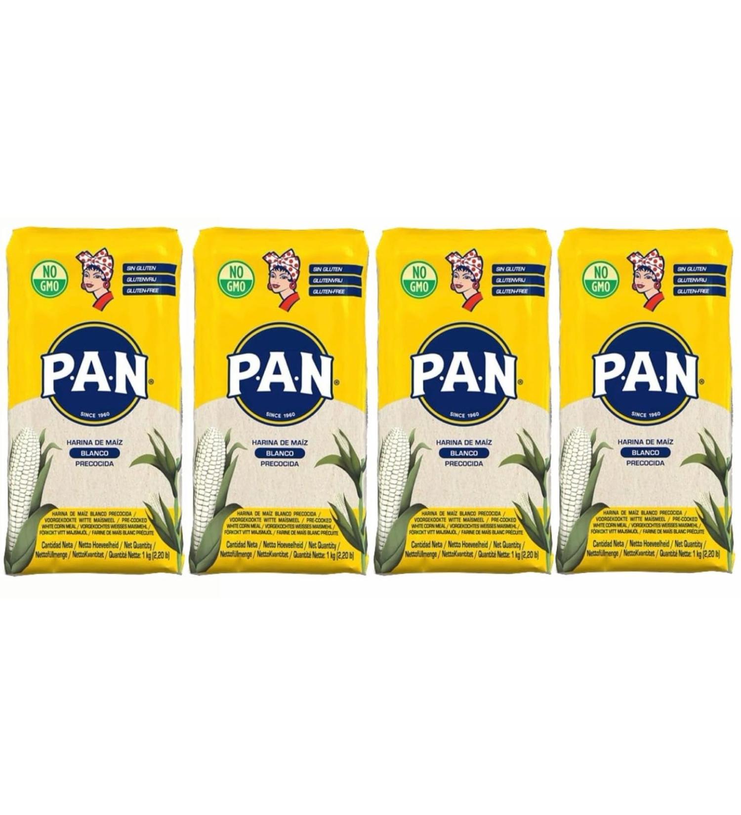 Harina PAN Pre-Cooked White Maize Meal - 1kg (Pack of 4) - Buy Online on SooperMarket.com