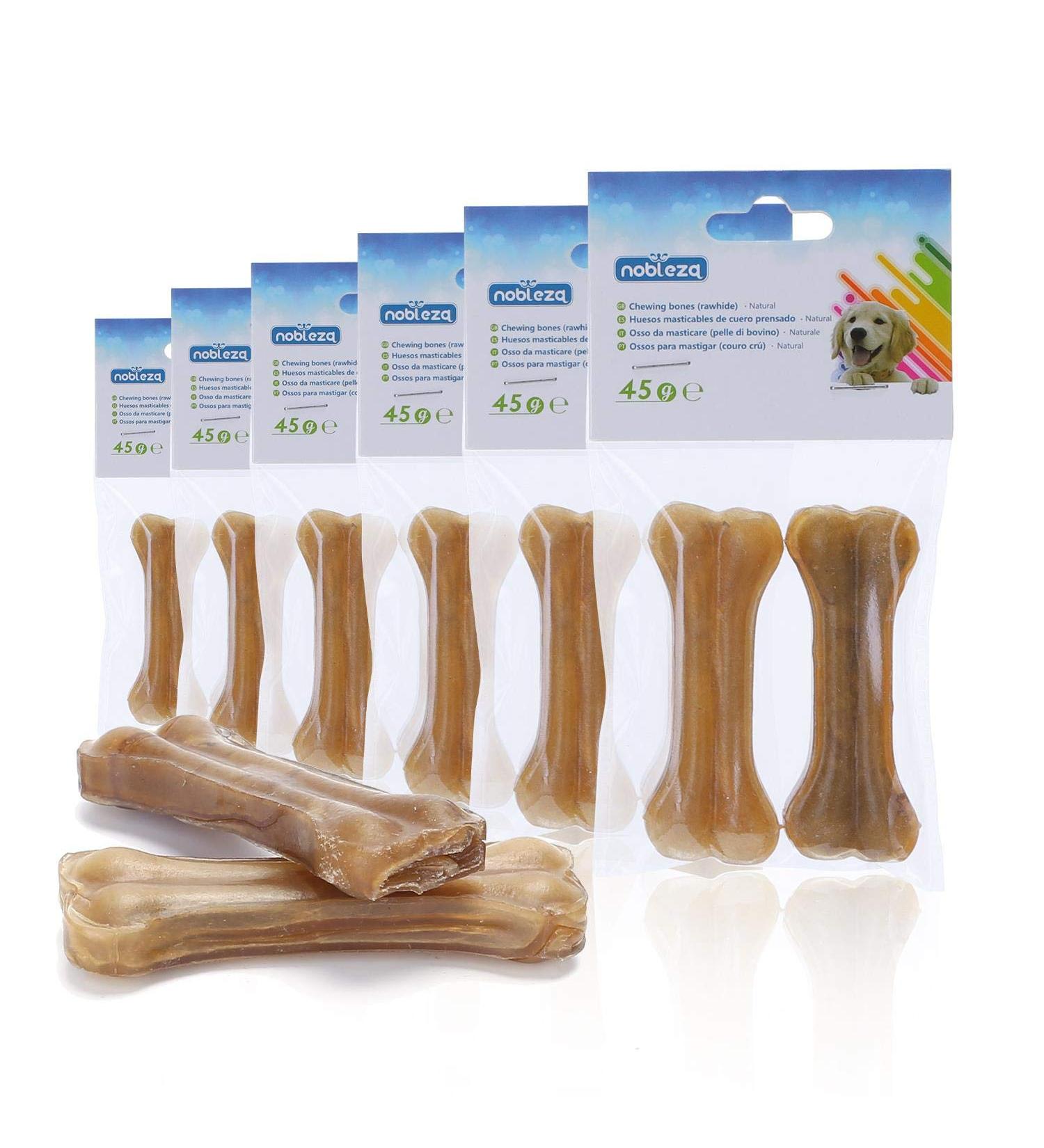 Nobleza 100% Natural Beef Chewing Bones for Small Dogs - 12 Pieces High Protein Dog Treats (7.6cm) - Buy Online on SooperMarket.com
