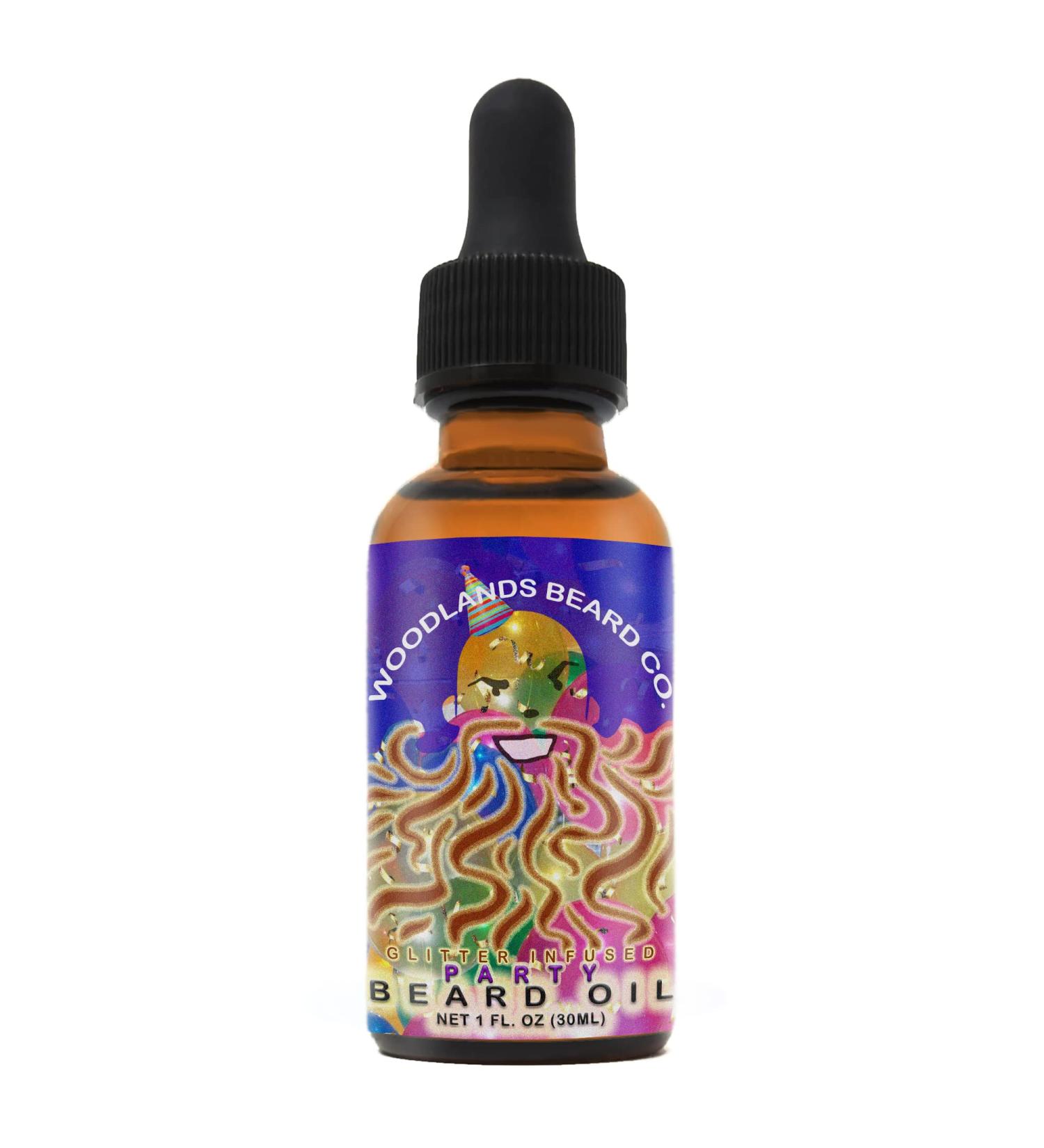 Glitter Infused Party Beard Oil - Vanilla & Wild Orange Scent | 1 oz | International Shipping Available - Buy Online on SooperMarket.com
