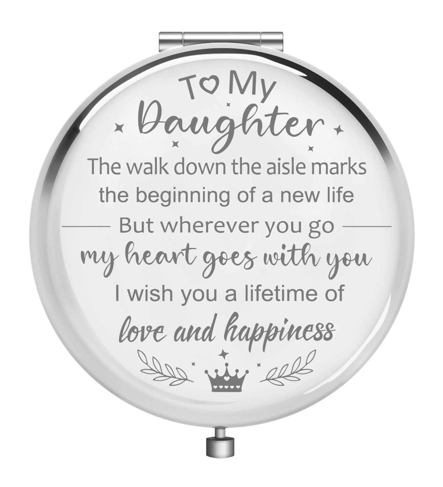 Hexagram Daughter Wedding Gift - Compact Mirror from Mom and Dad | Bride Gifts for Wedding Day - Buy Online on SooperMarket.com