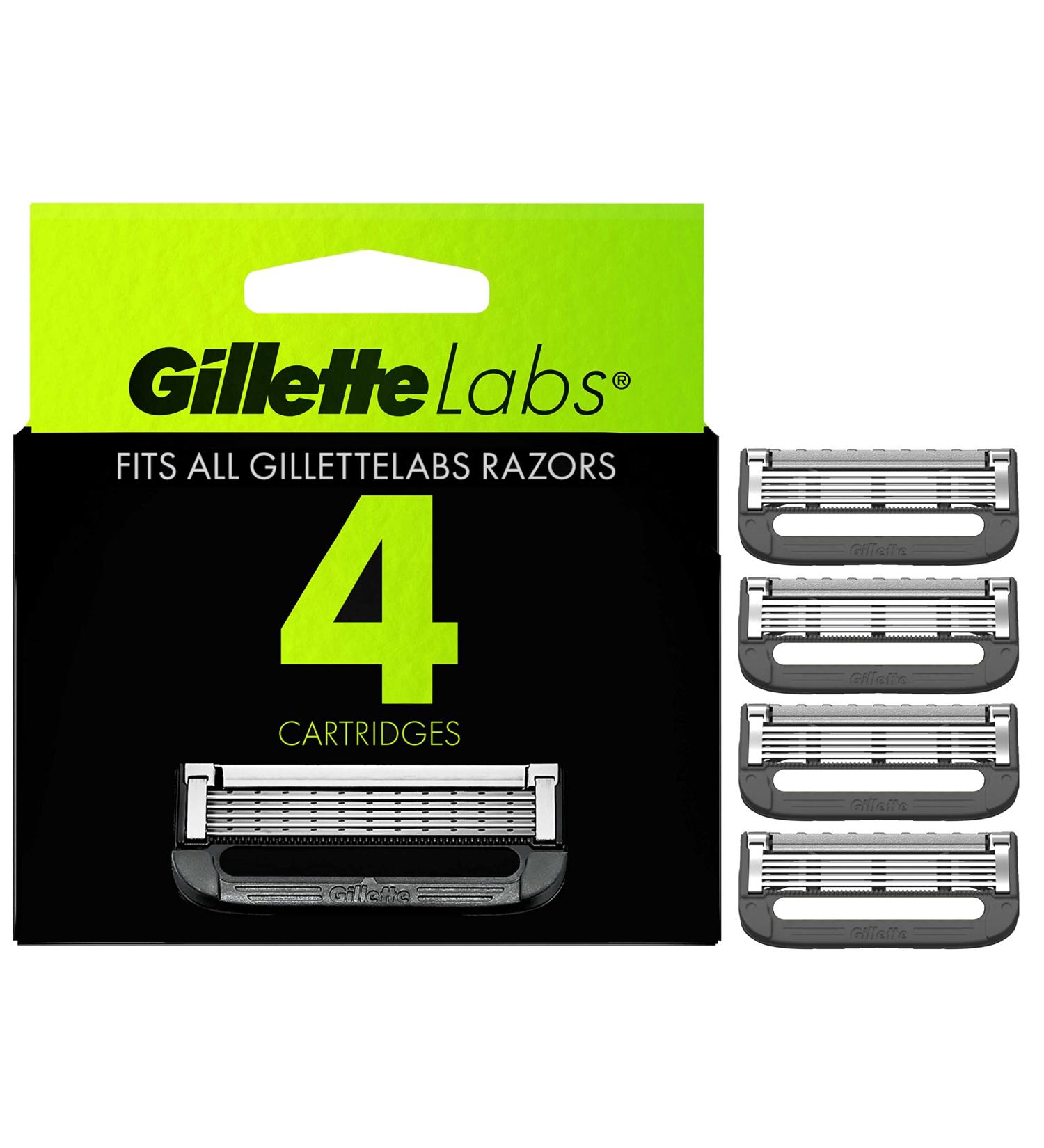 GilletteLabs Men's Razor Blade Refills â€“ Exfoliating Bar & Heated Razor Compatible, 4 Cartridges - Buy Online on SooperMarket.com
